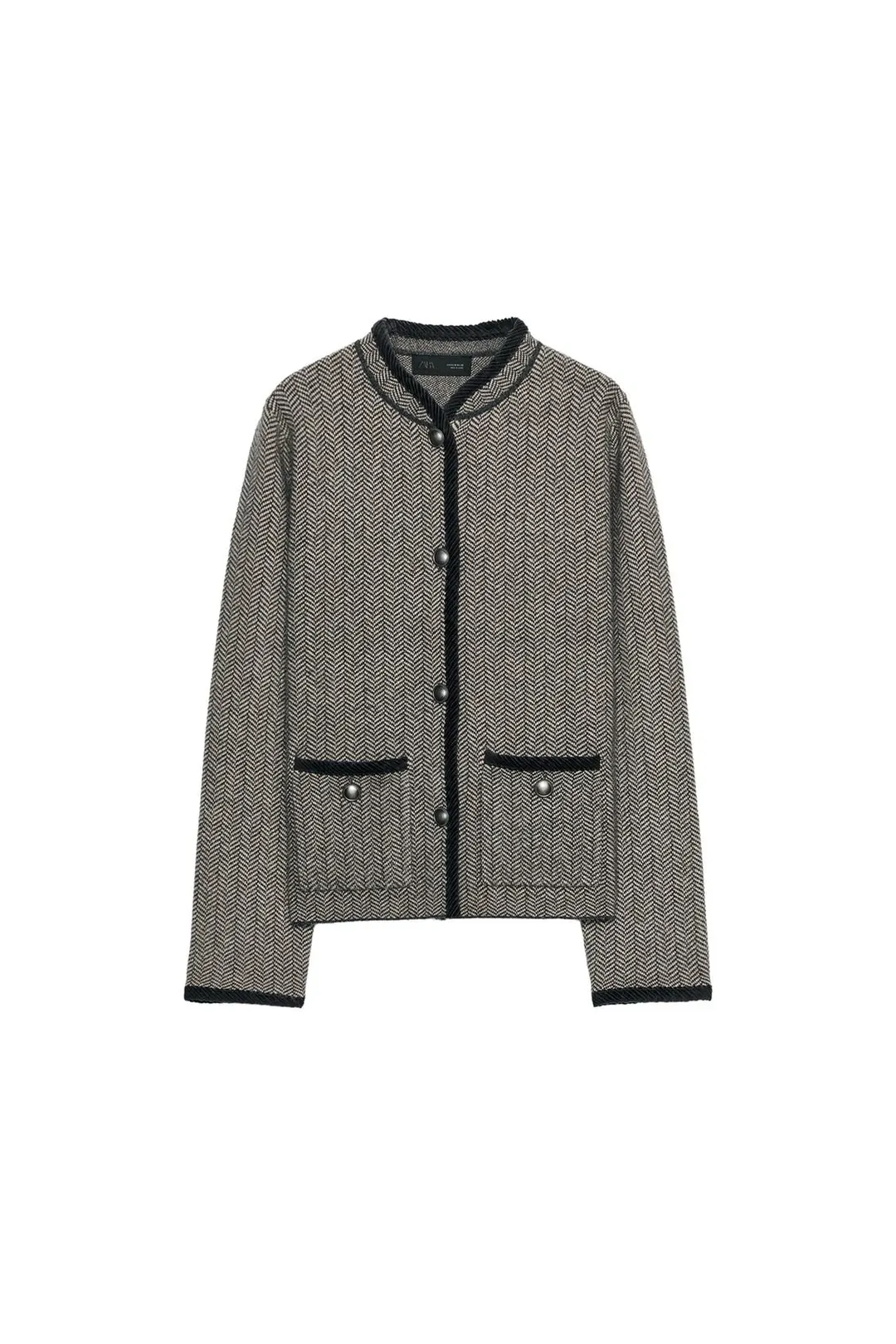 Кардиган с узором елочка, Zara