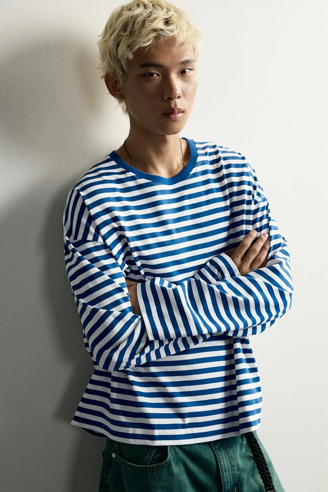 Лонгслив оверсайз в полоску, Zara