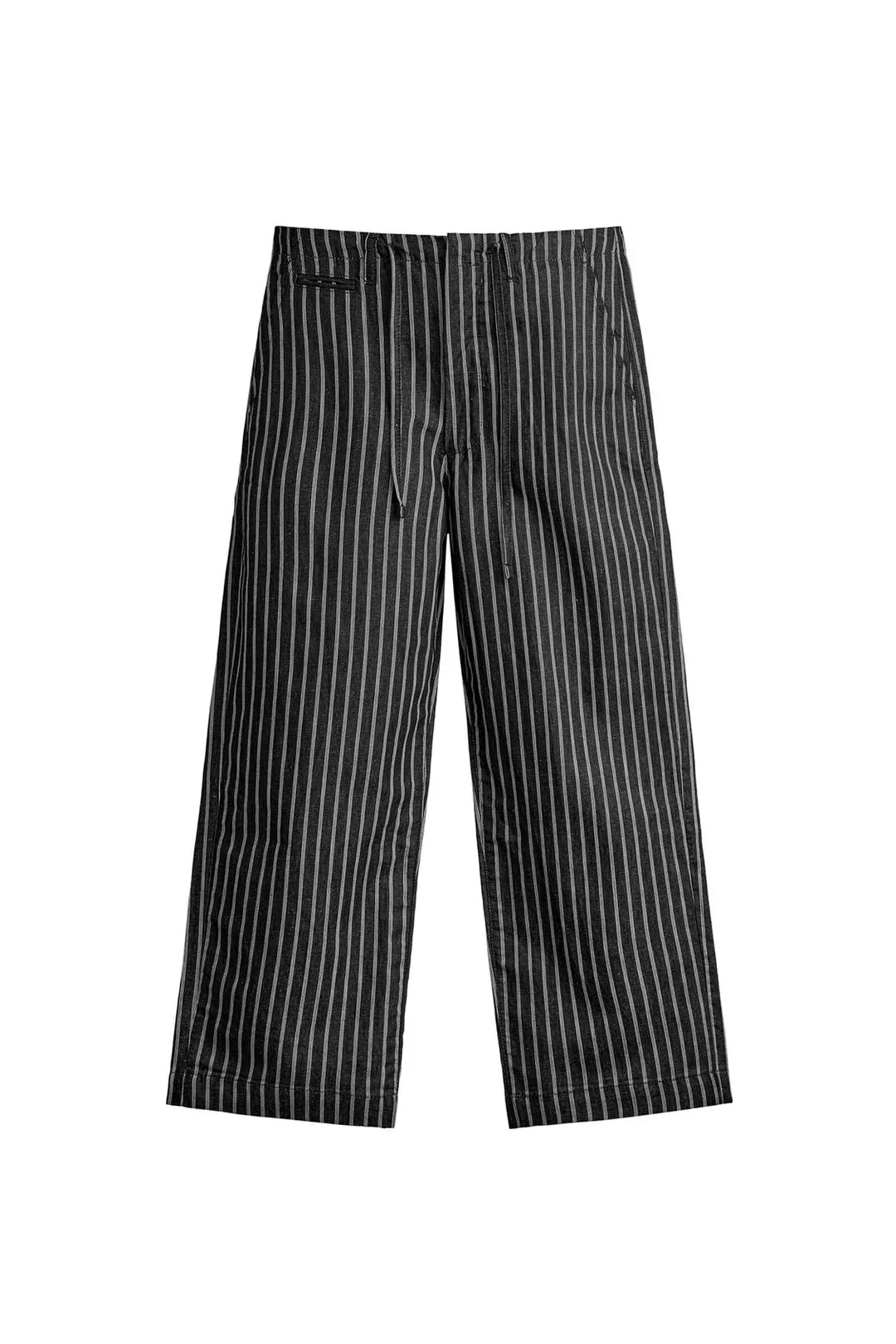 Джинсовые брюки в полоску из хлопка и льна, Zara