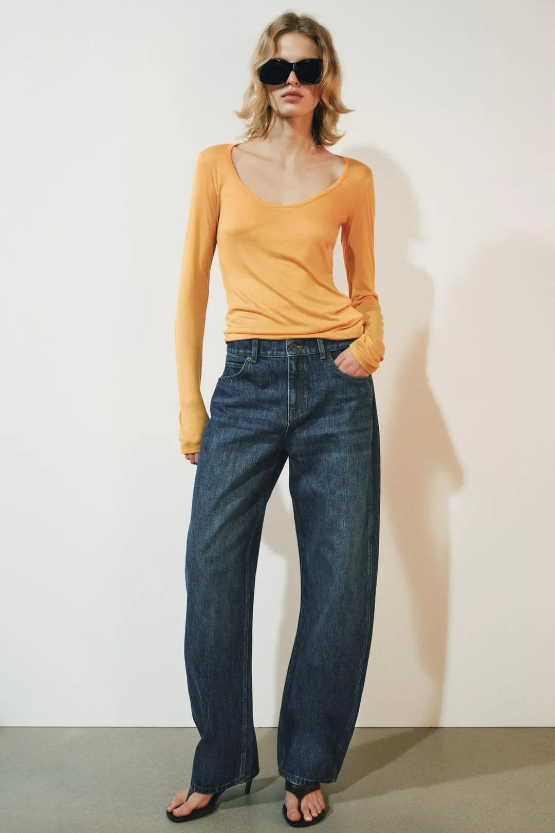 Джинсы ZW Collection прямого изогнутого кроя с низкой посадкой, Zara