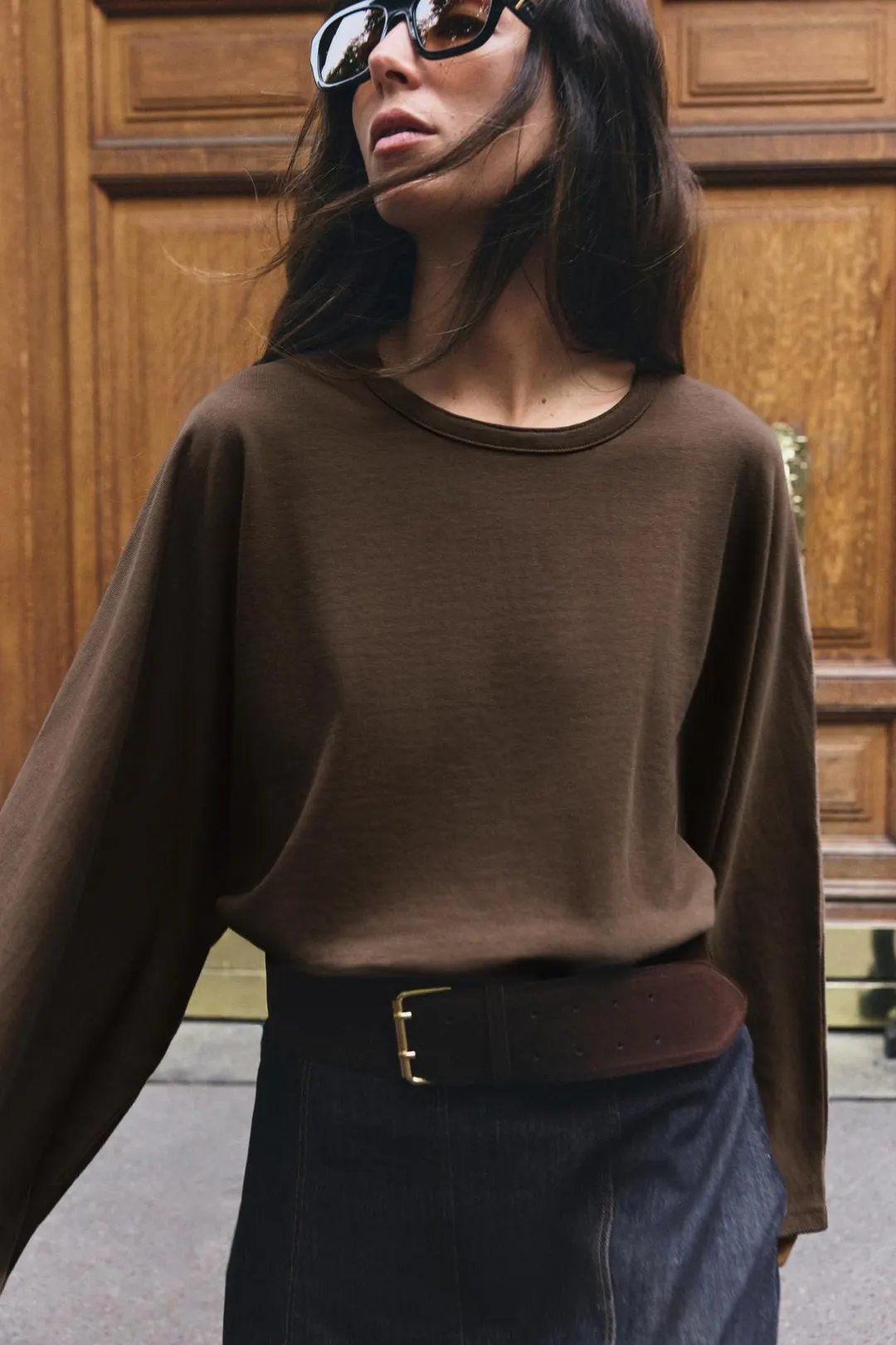 Футболка из хлопка с широкими рукавами, Zara