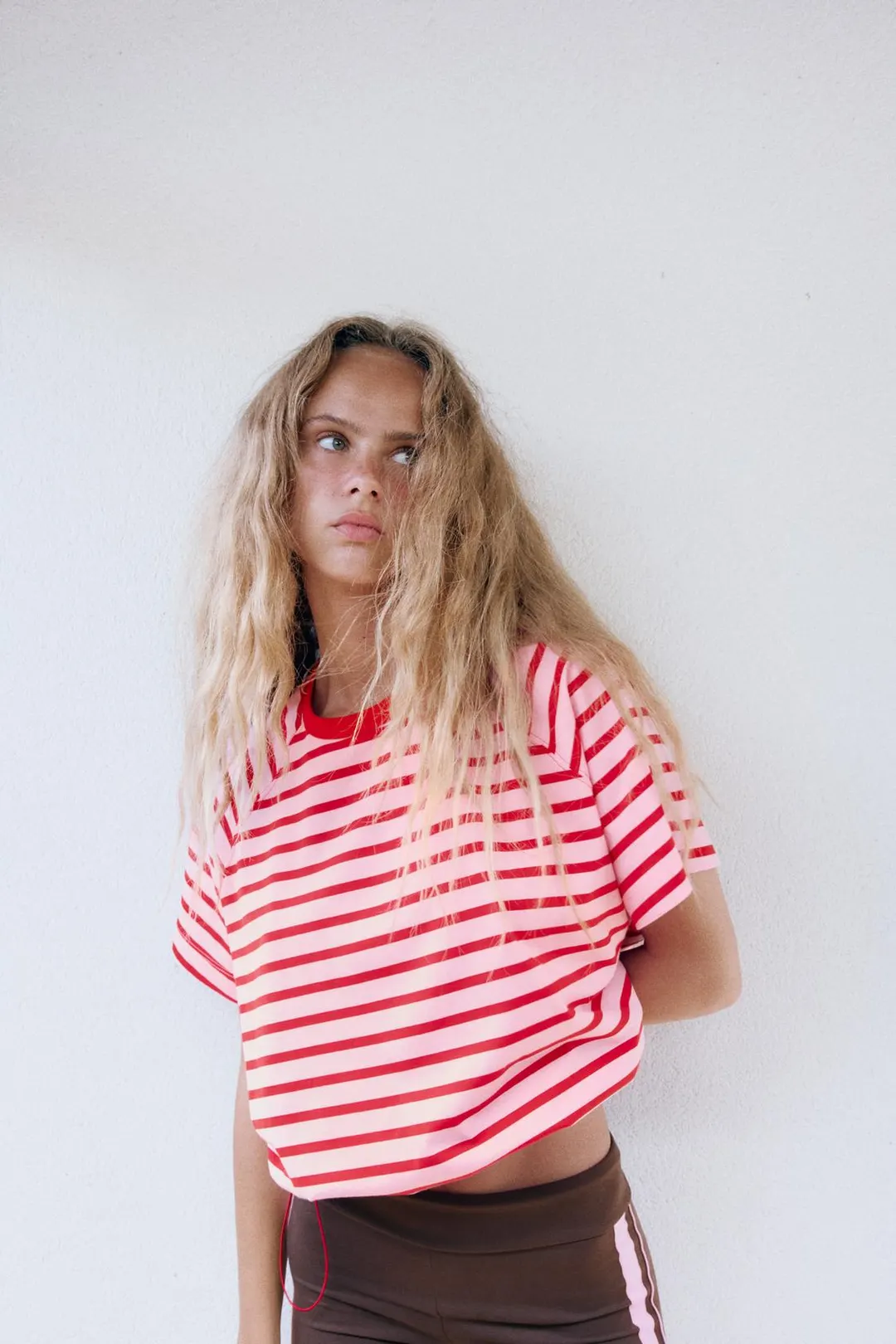 Футболка в полоску с фиксаторами, Zara