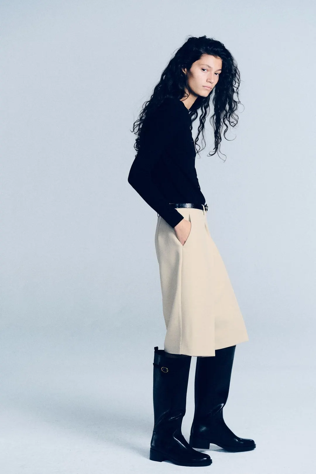 Сапоги для верховой езды с пряжками, Zara