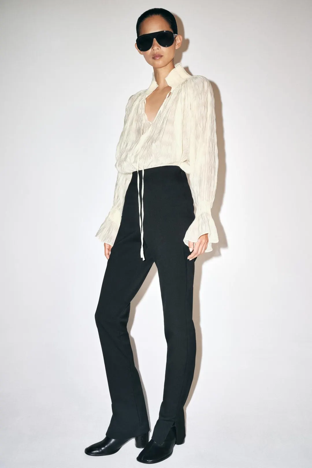 Прямые брюки из смесовой шерсти ZW Collection, Zara