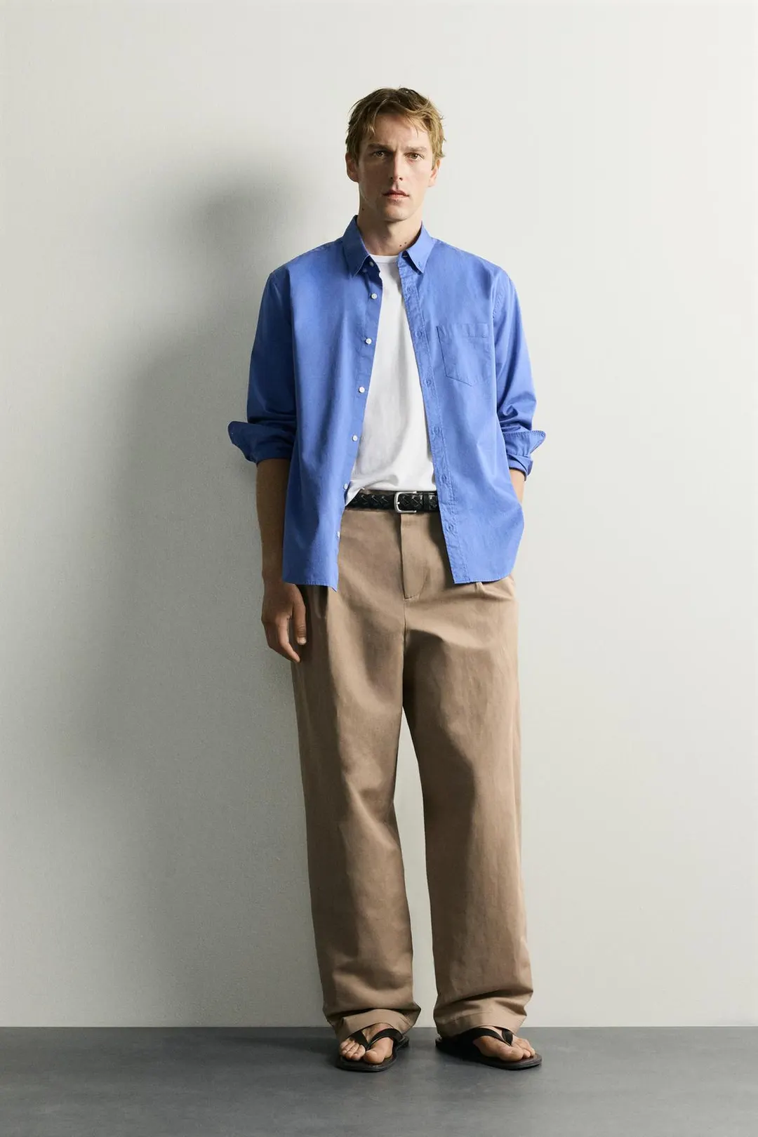 Брюки свободного кроя со складками, Zara