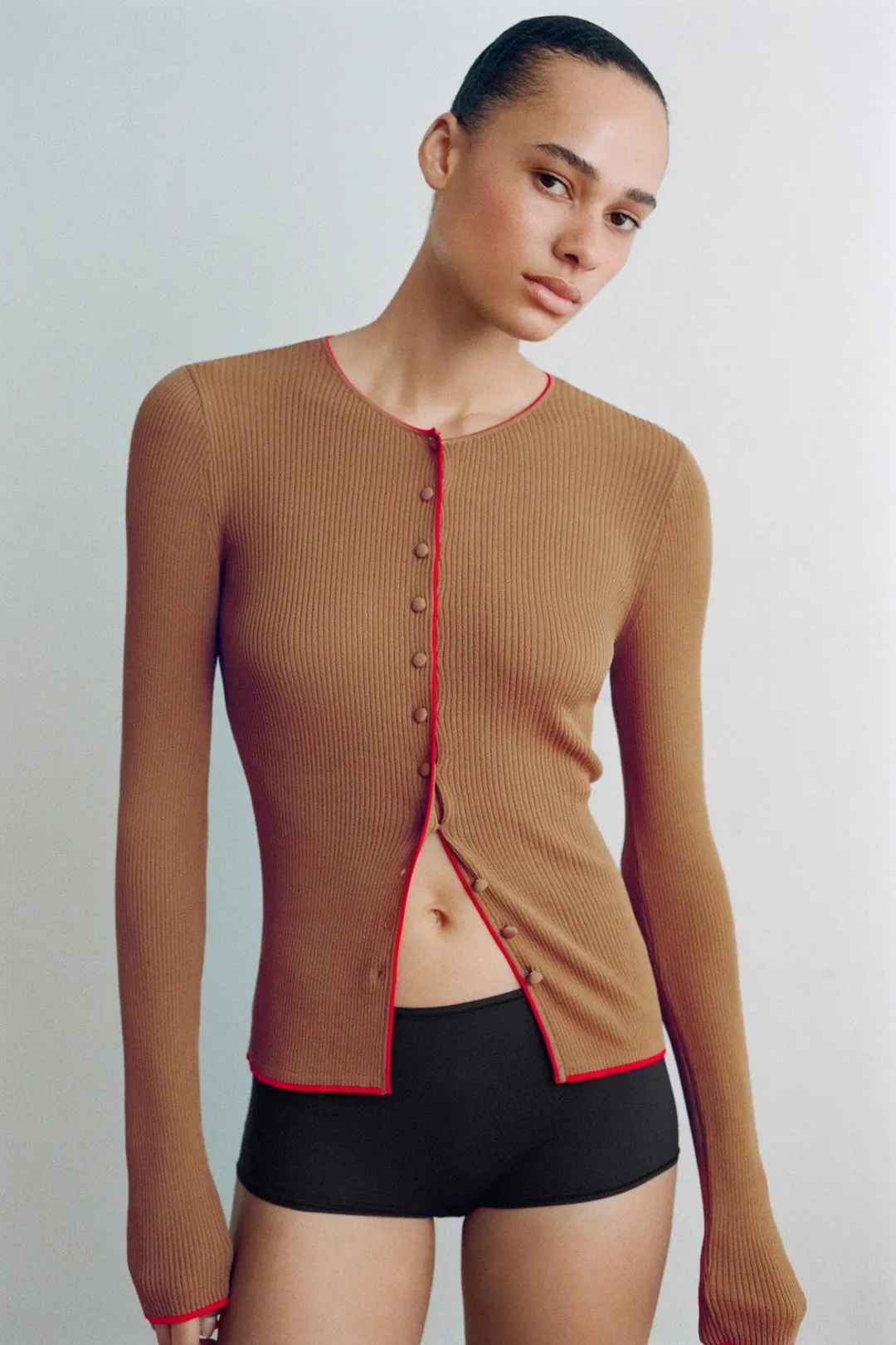 Кардиган с контрастной отделкой, Zara
