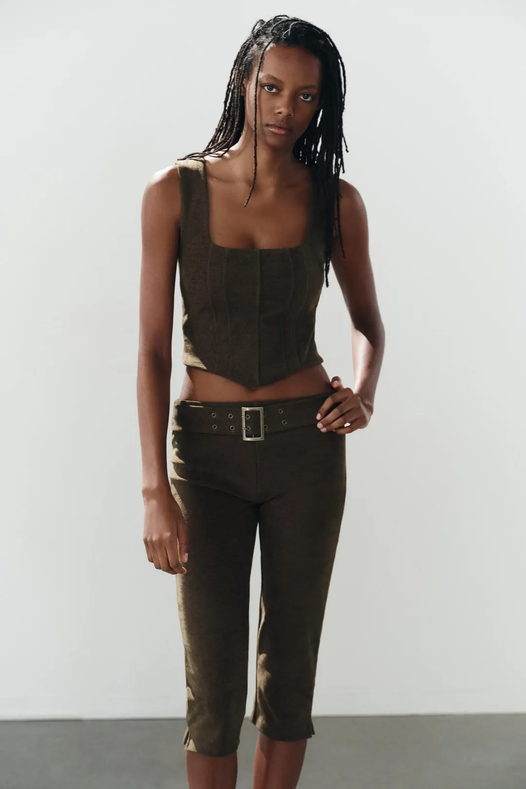 Корсетный топ из вельвета, Zara