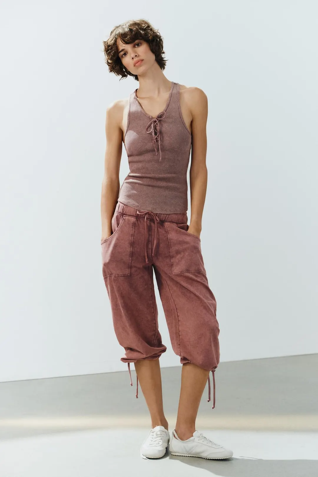 Топ на кулиске с эффектом выцветания, Zara