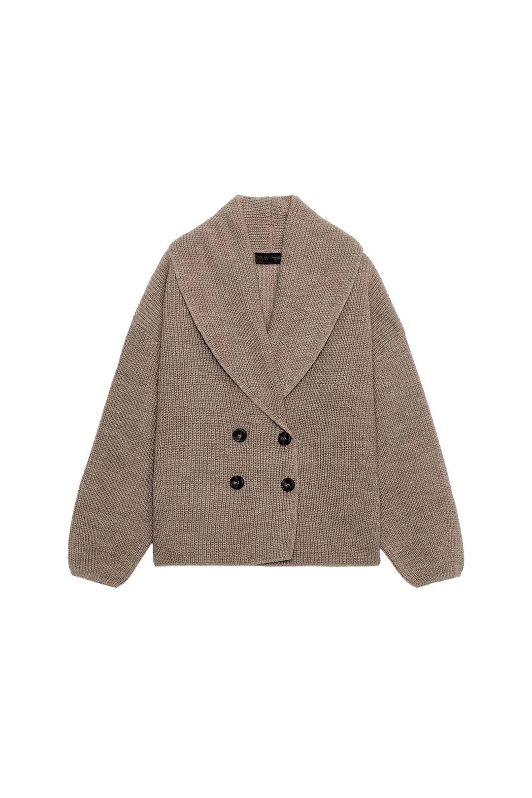Двубортный вязаный кардиган, Zara