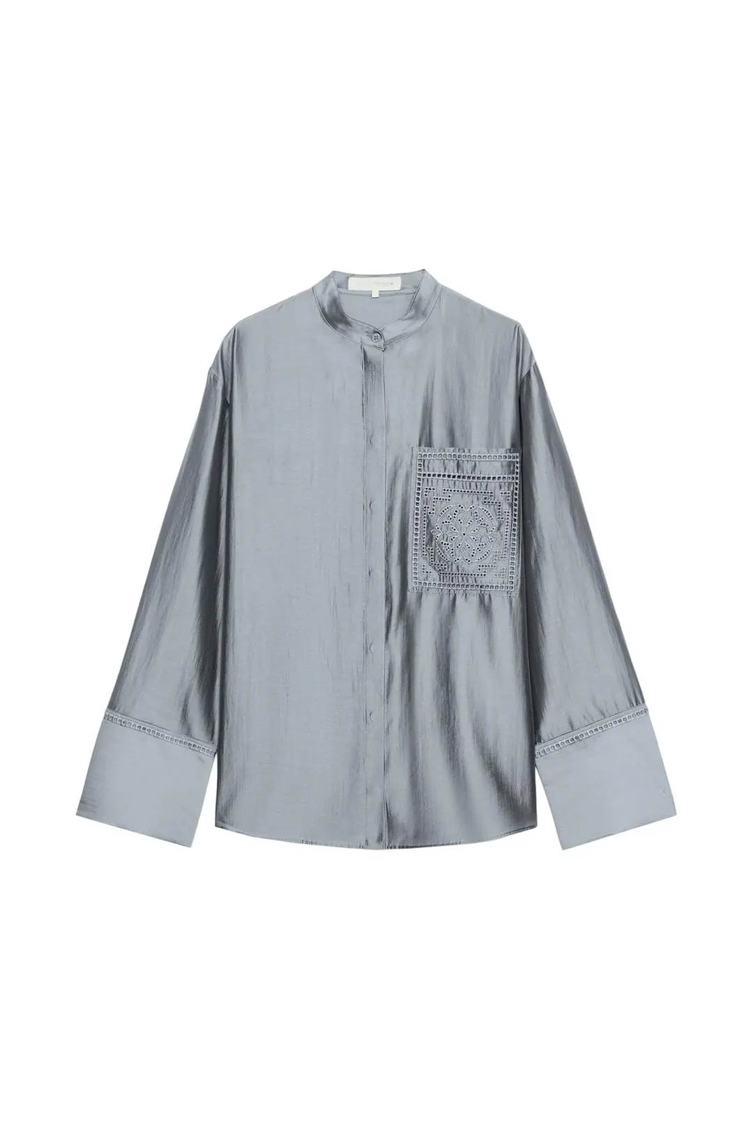 Рубашка с вышитым карманом ZW Collection, Zara