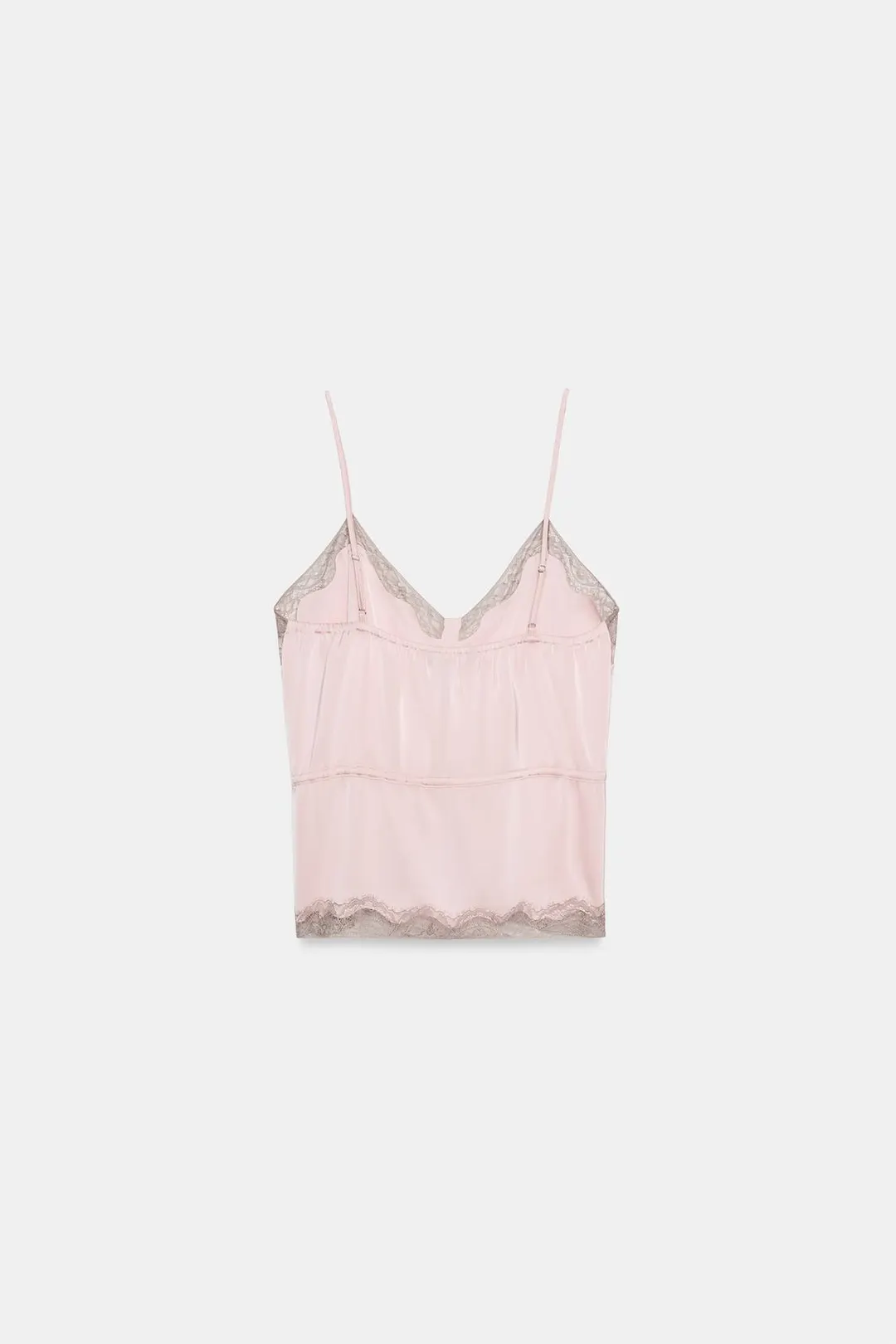 Атласный топ с кружевом, Zara
