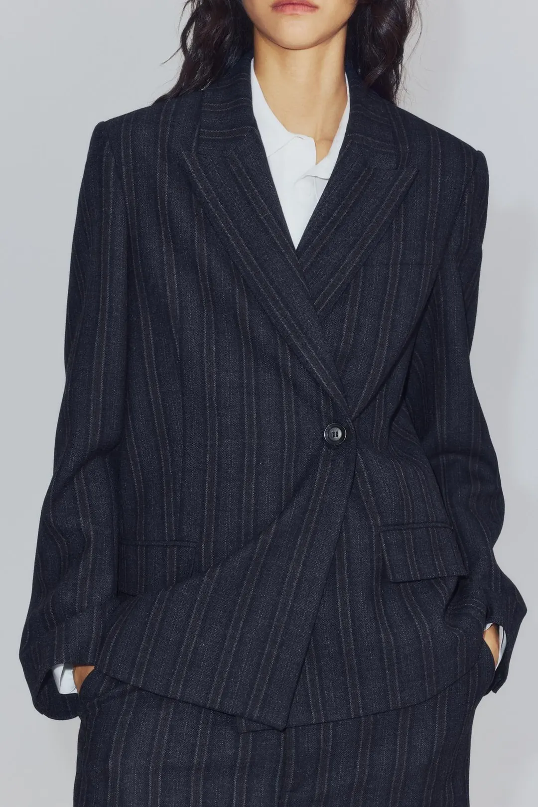 Блейзер прямого кроя в полоску ZW Collection, Zara