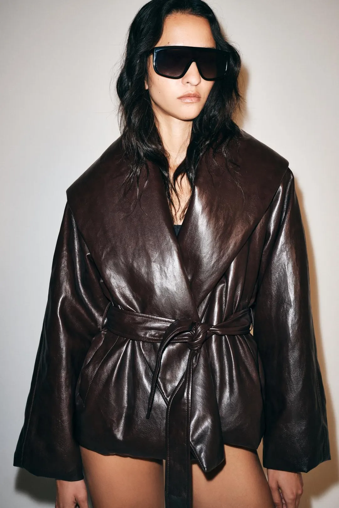 Пуховик под кожу ZW Collection, Zara