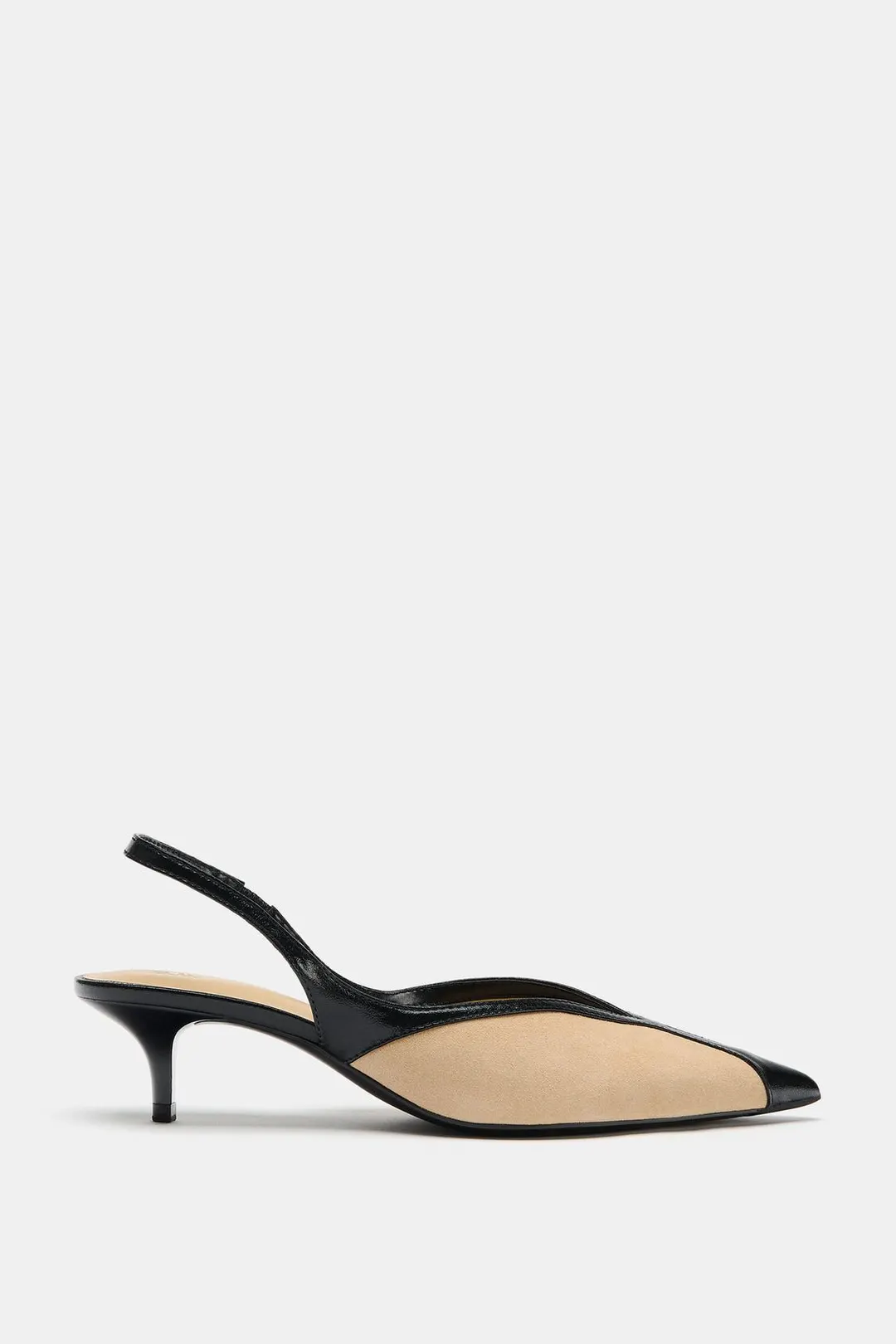 Туфли с открытой пяткой из комбинированных материалов, Zara
