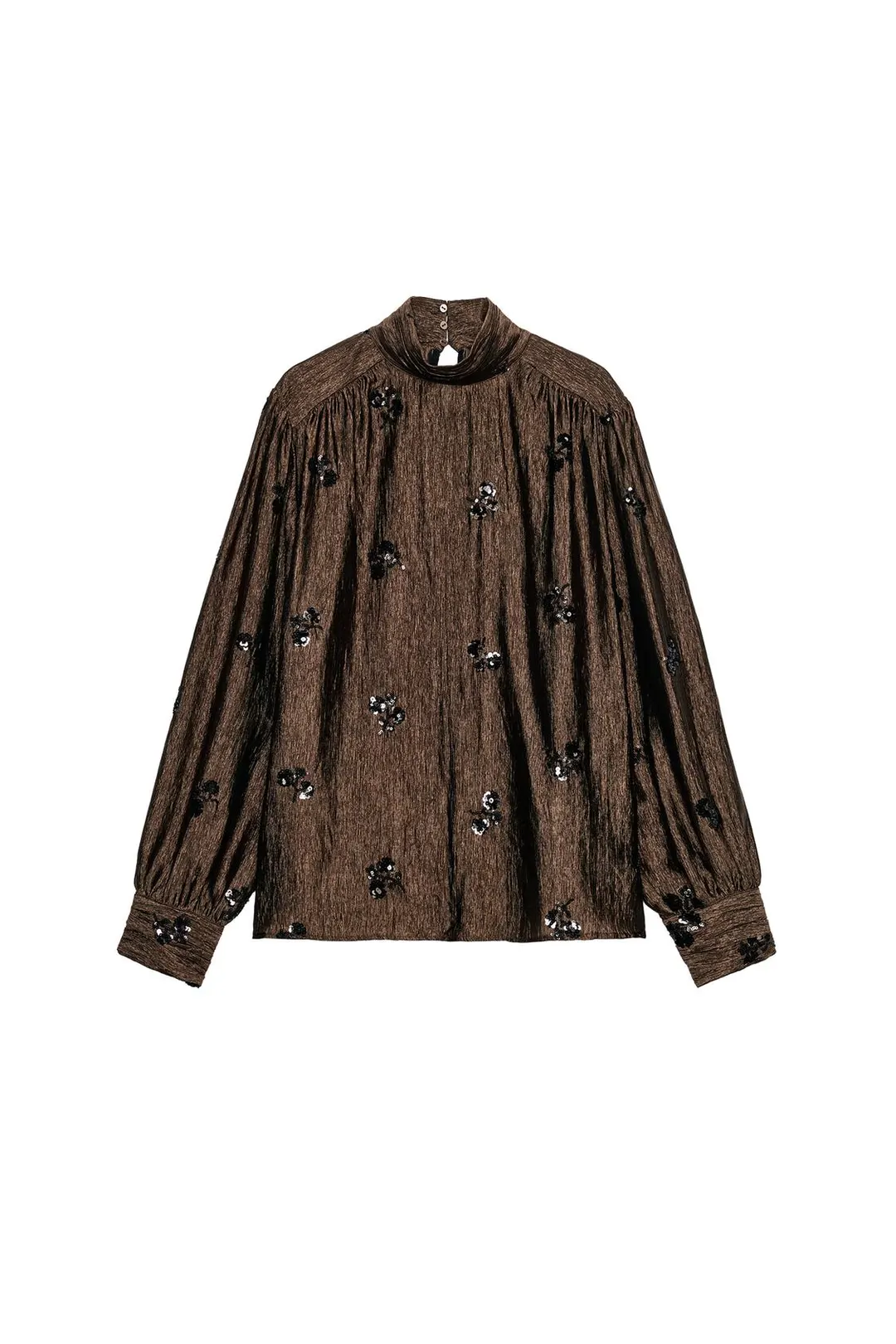 Блузка с цветочным узором из пайеток, Zara