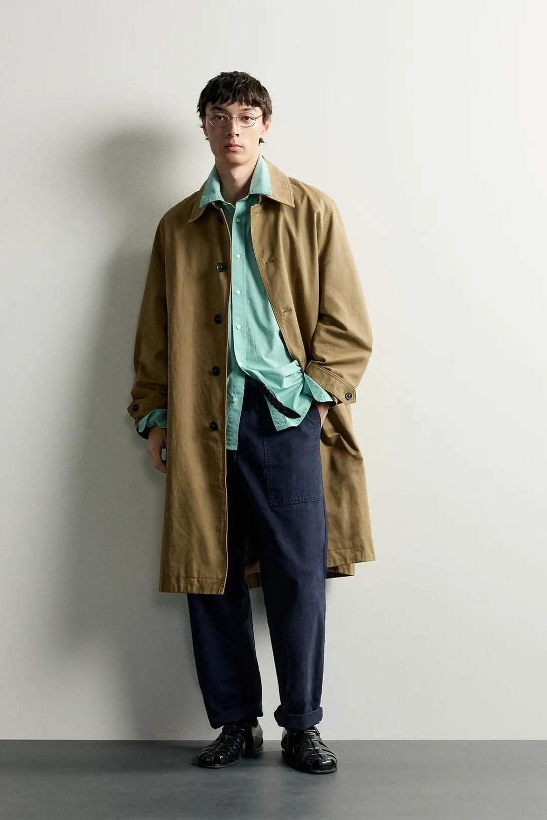 Тренч свободного кроя с вощеным эффектом, Zara