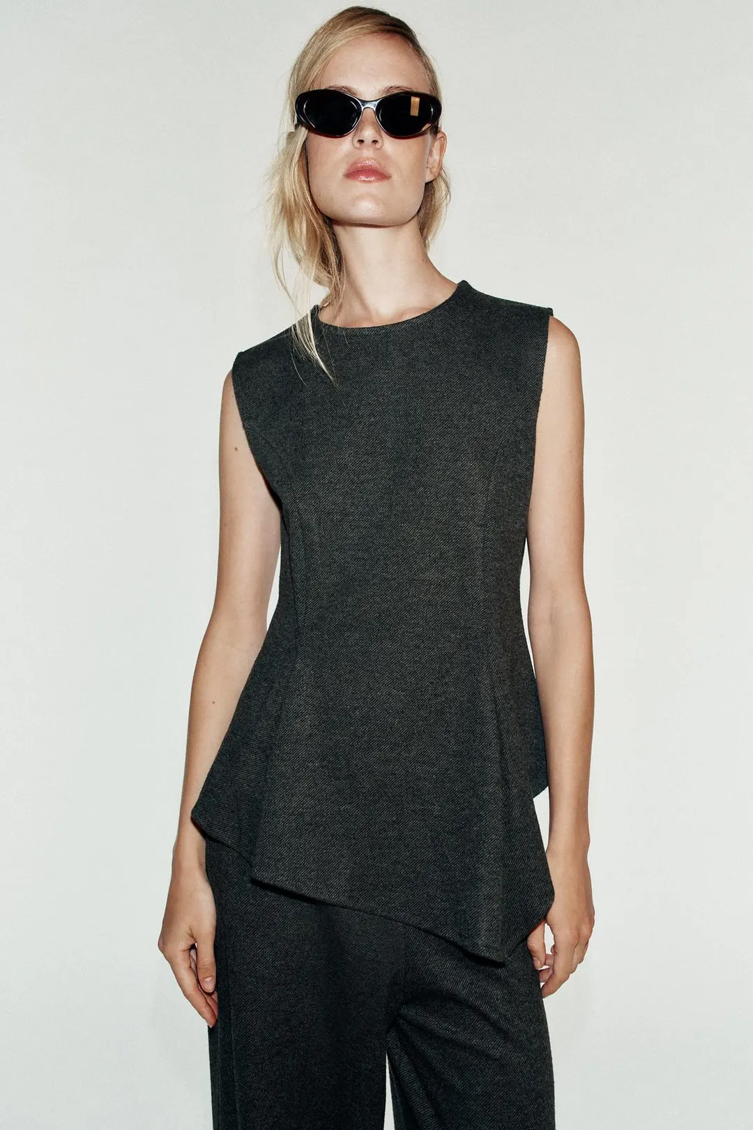 Мягкий топ с баской, Zara