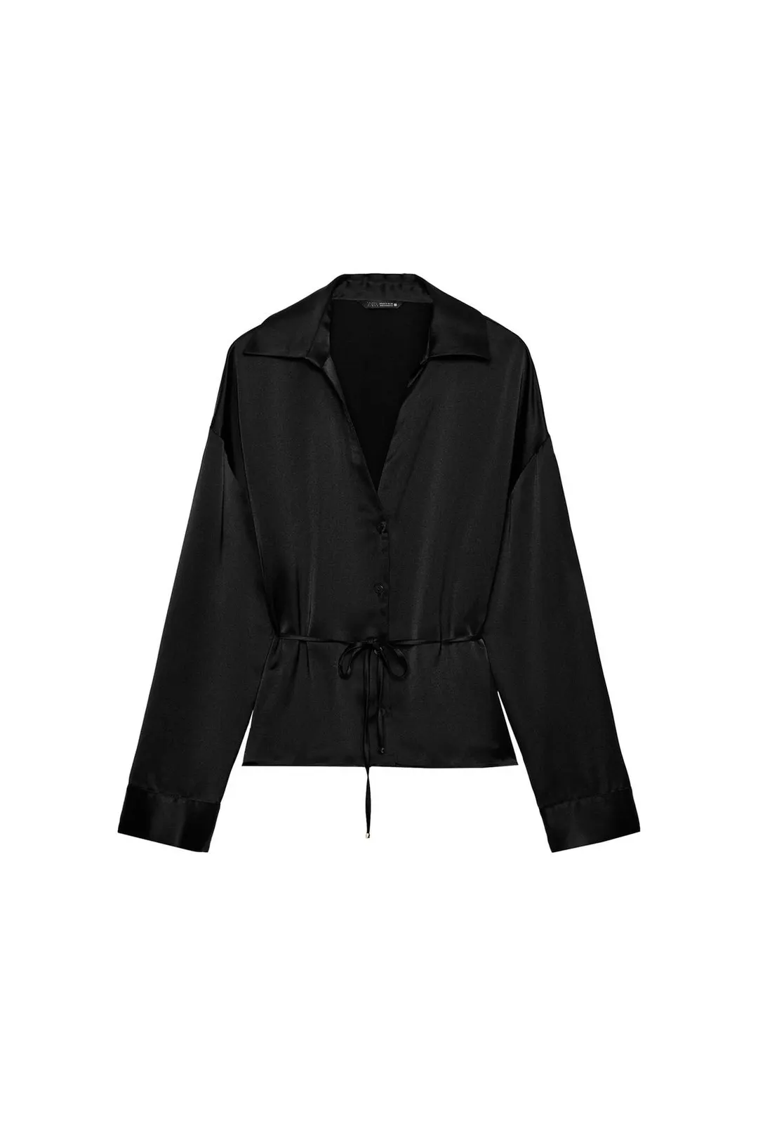 Рубашка атласная с поясом, Zara