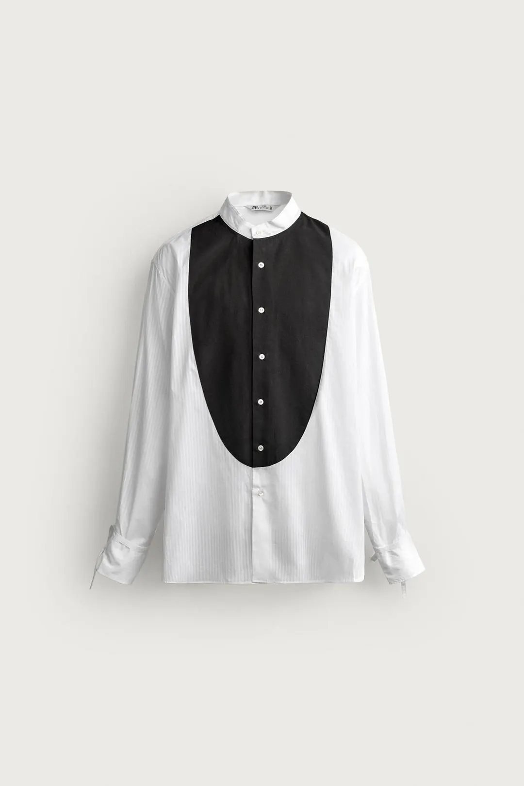 Рубашка свободного кроя с контрастной манишкой, Zara