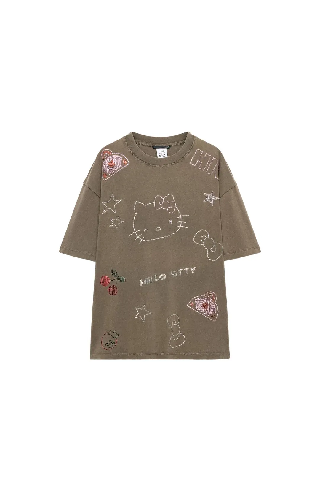 Футболка с блестками и эффектом стирки Hello Kitty © Sanrio, Zara