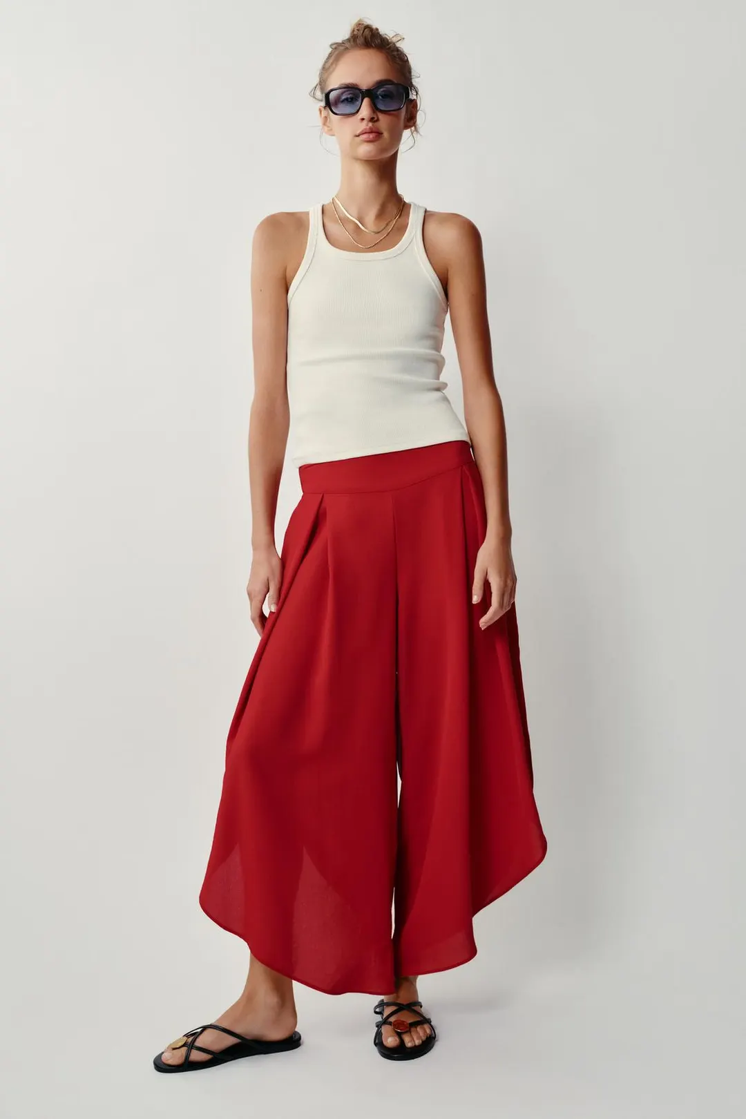 Струящиеся брюки с разрезами, Zara