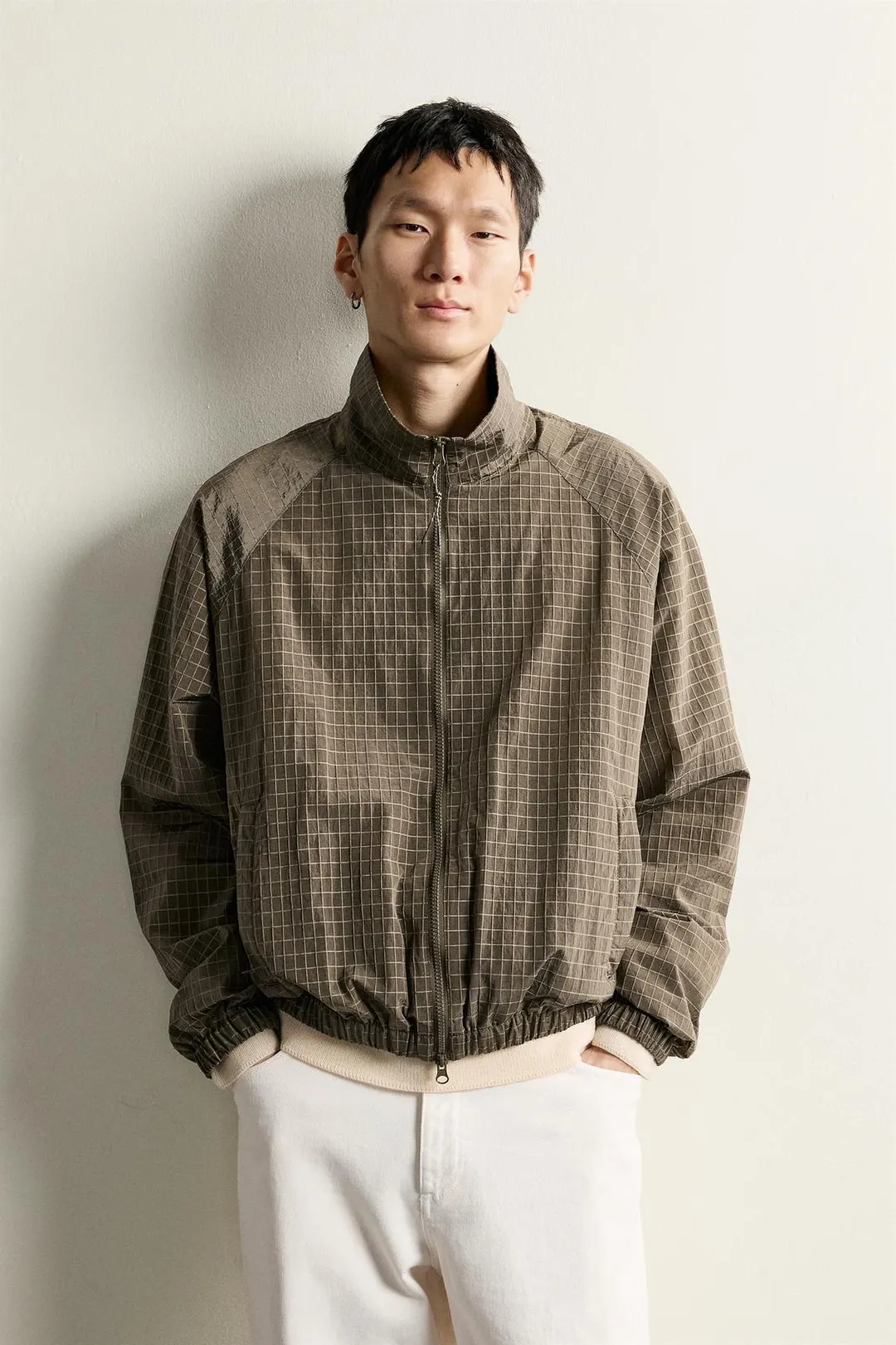 Куртка из технического жаккарда в клетку, Zara