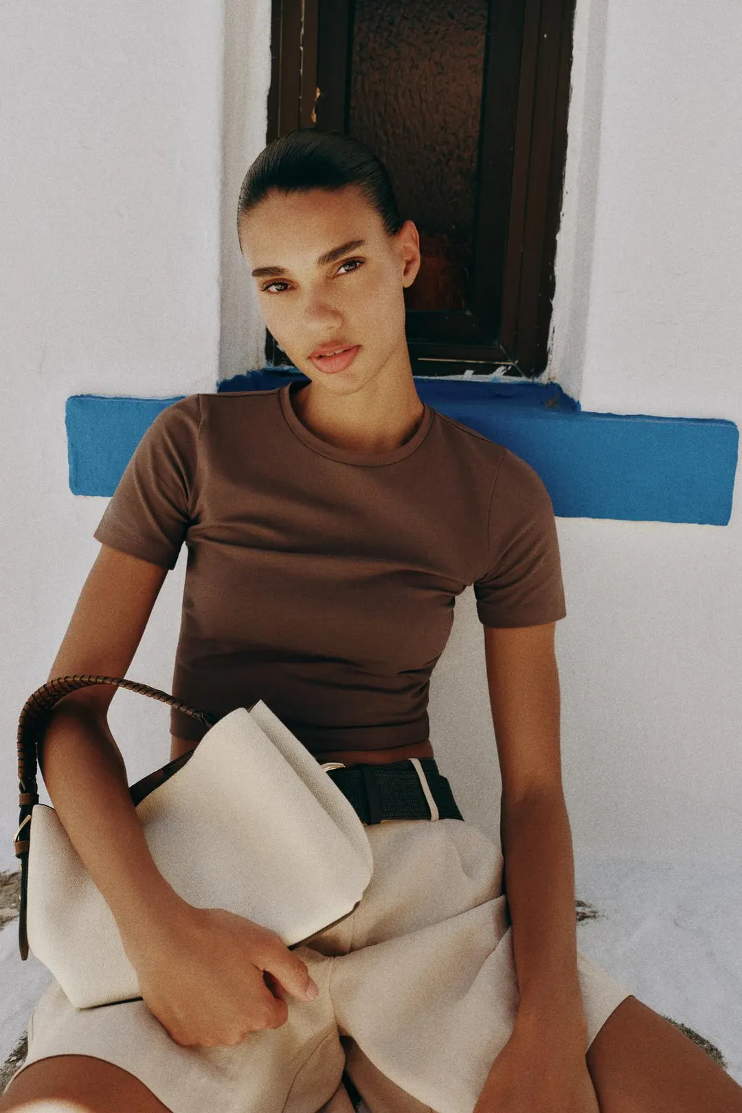 Укороченная футболка с короткими рукавами, Zara