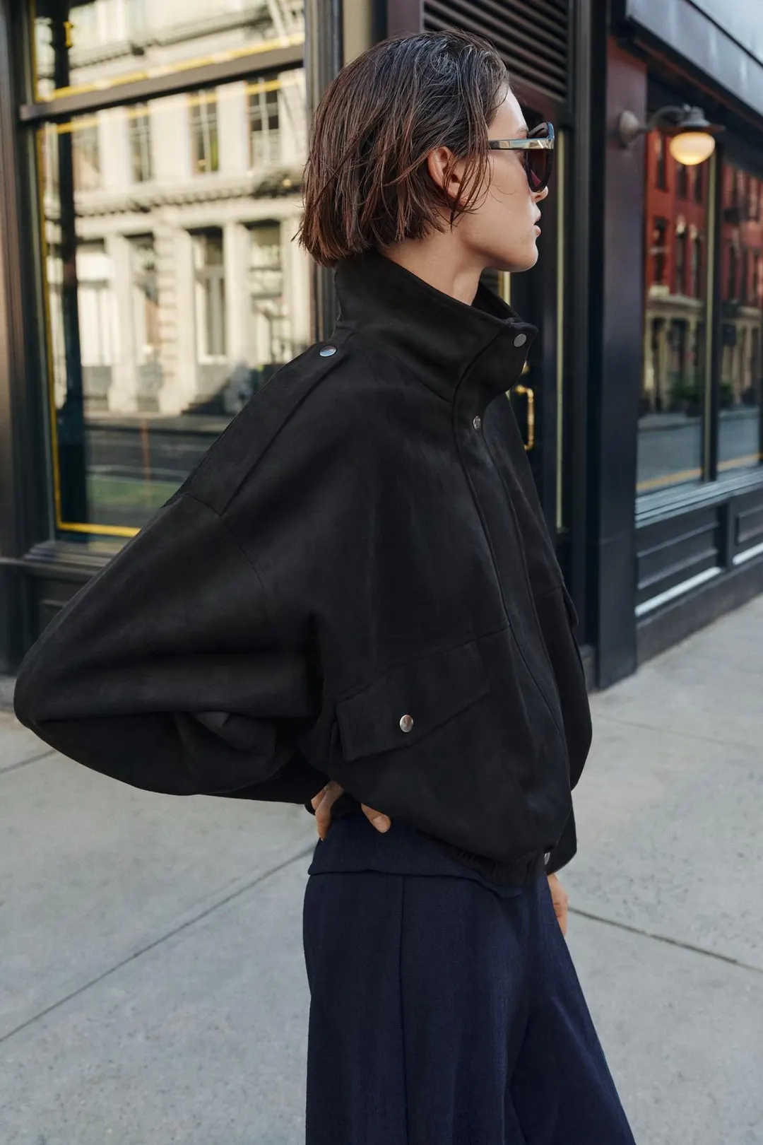 Бомбер из искусственной замши, Zara