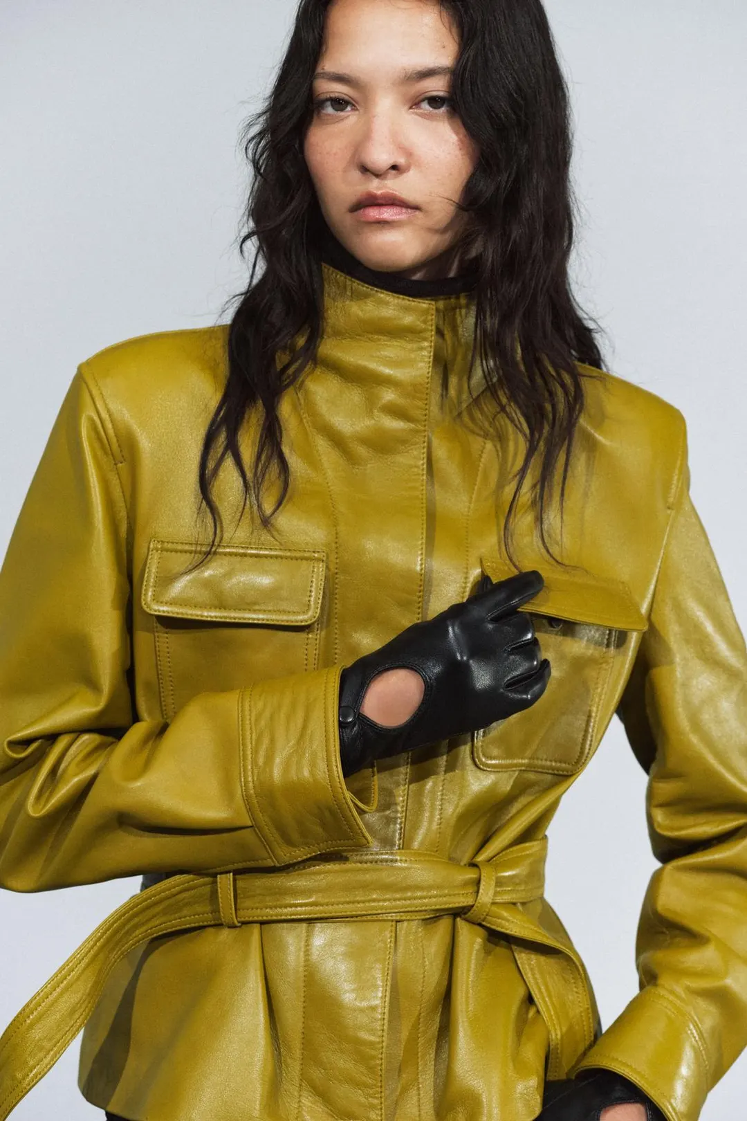 Короткие перчатки из 100% кожи, Zara