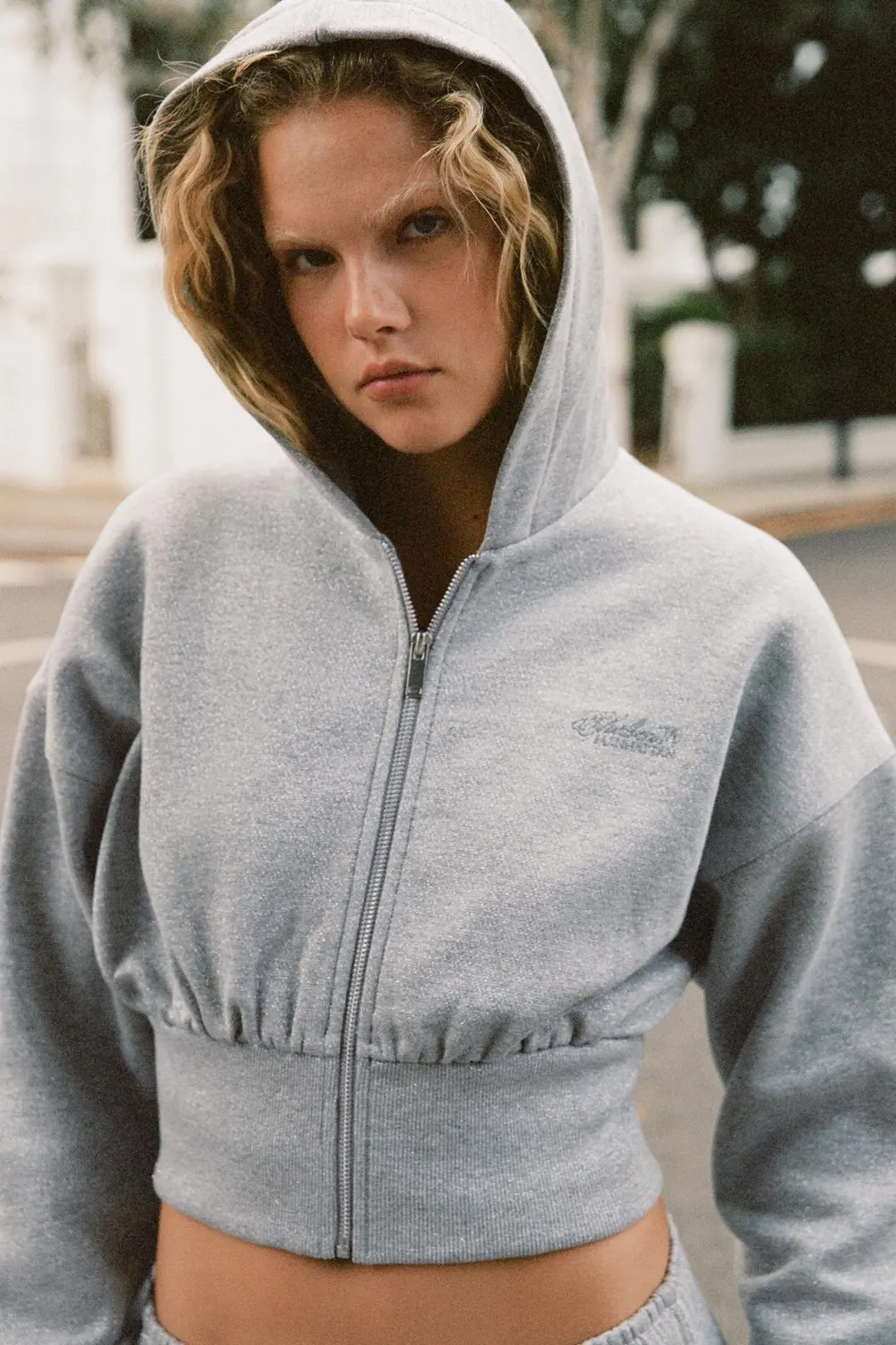 Худи укороченное с блестками, Zara