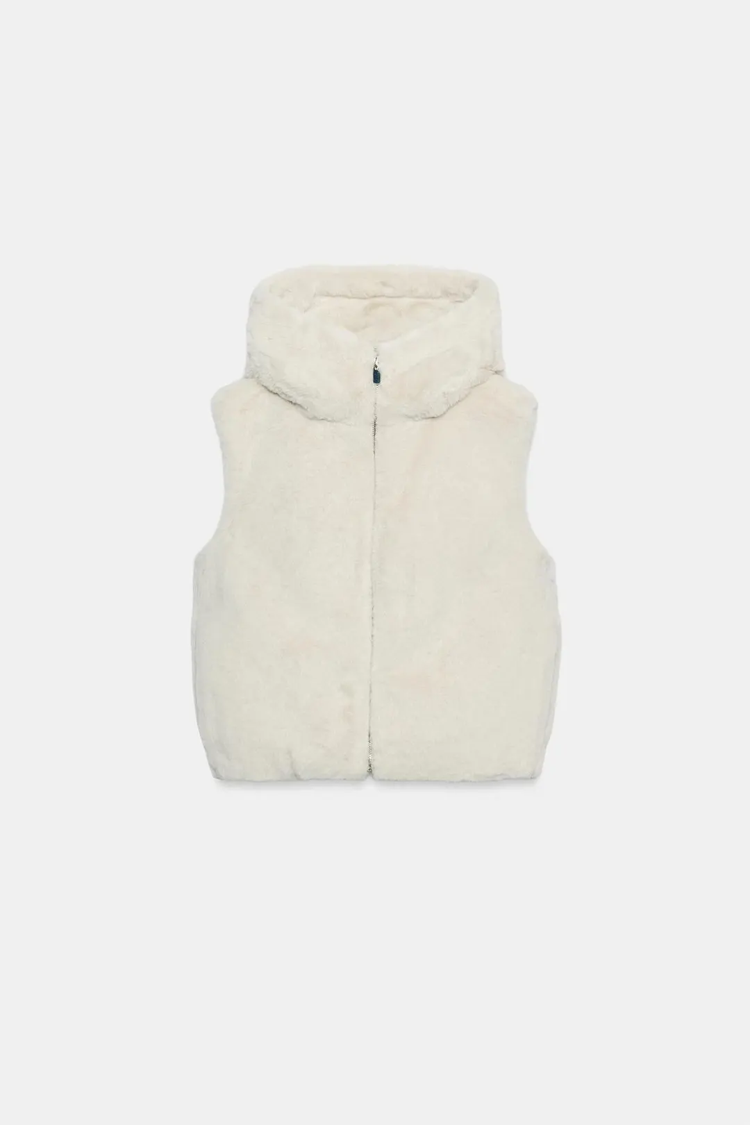 Жилет с капюшоном из искусственного меха, Zara
