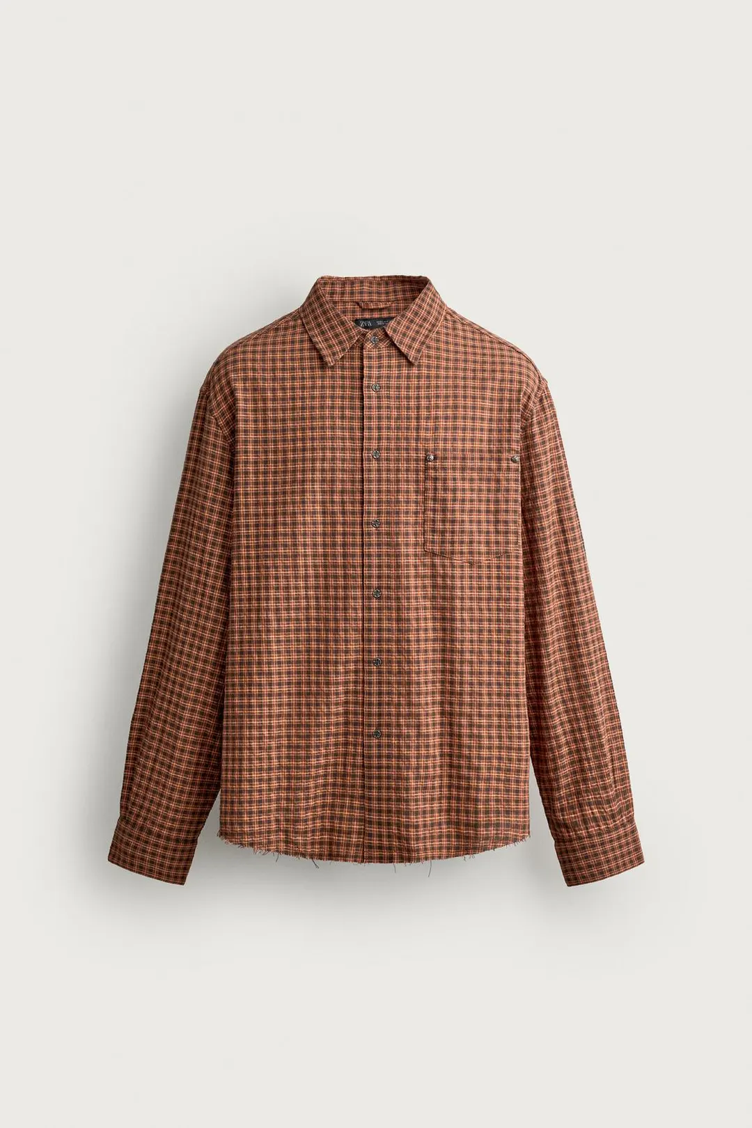 Рубашка свободного кроя в клетку, Zara