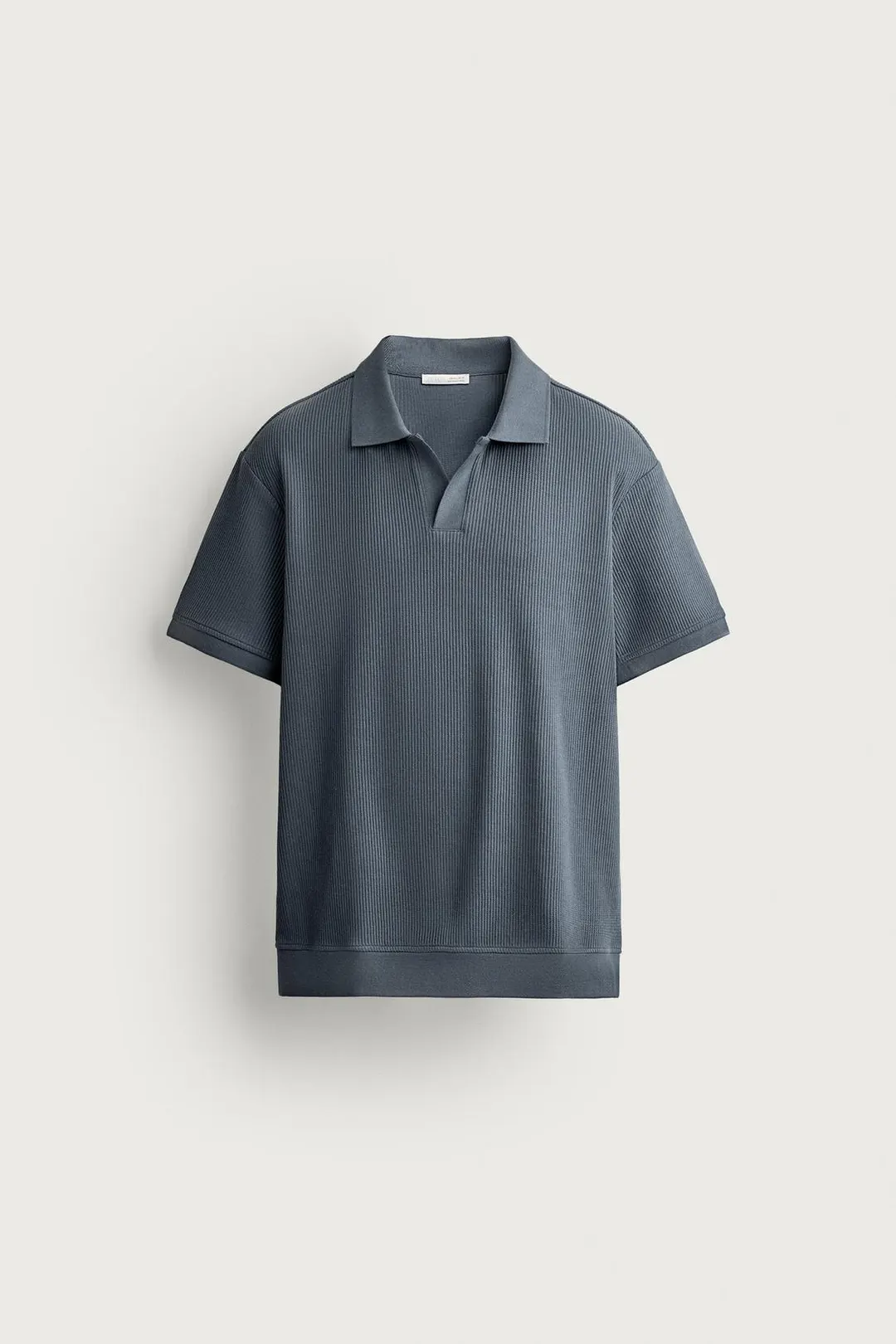 Поло прямого кроя с вертикальной фактурой, Zara