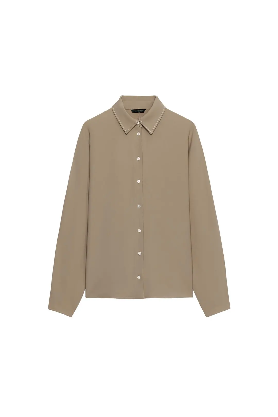 Рубашка с контрастной отстрочкой, Zara