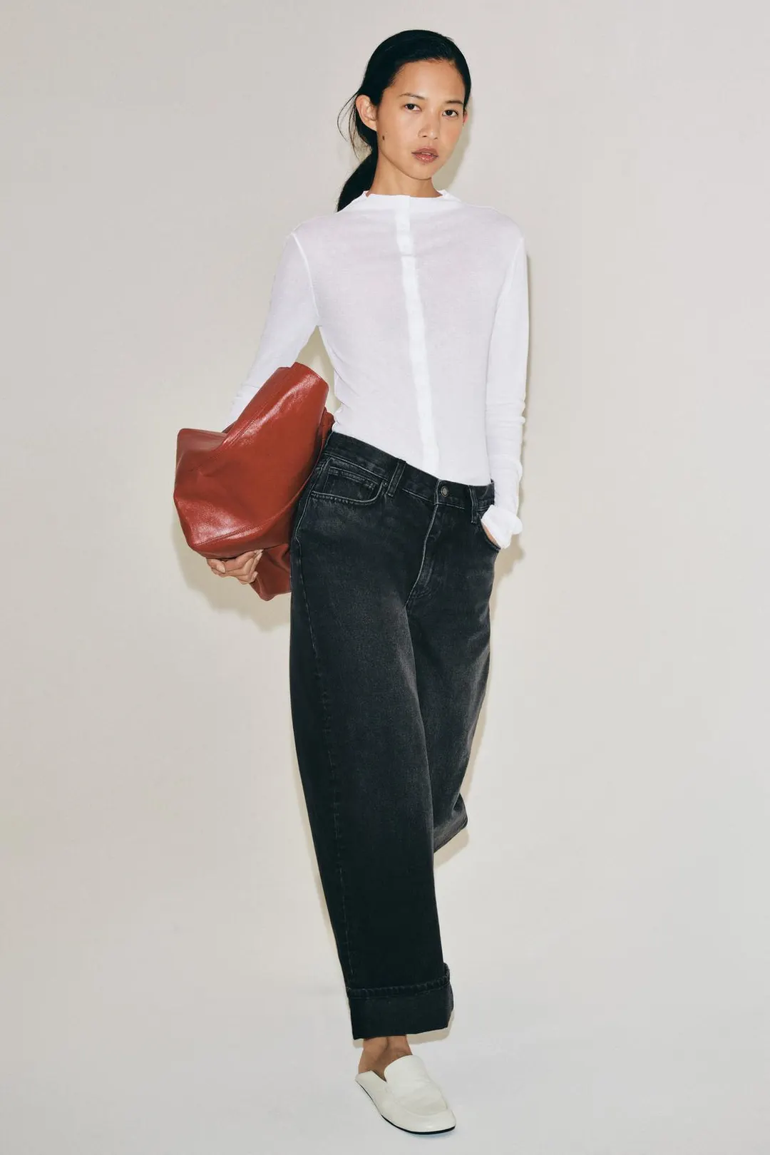 Джинсы багги со средней посадкой ZW Collection, Zara