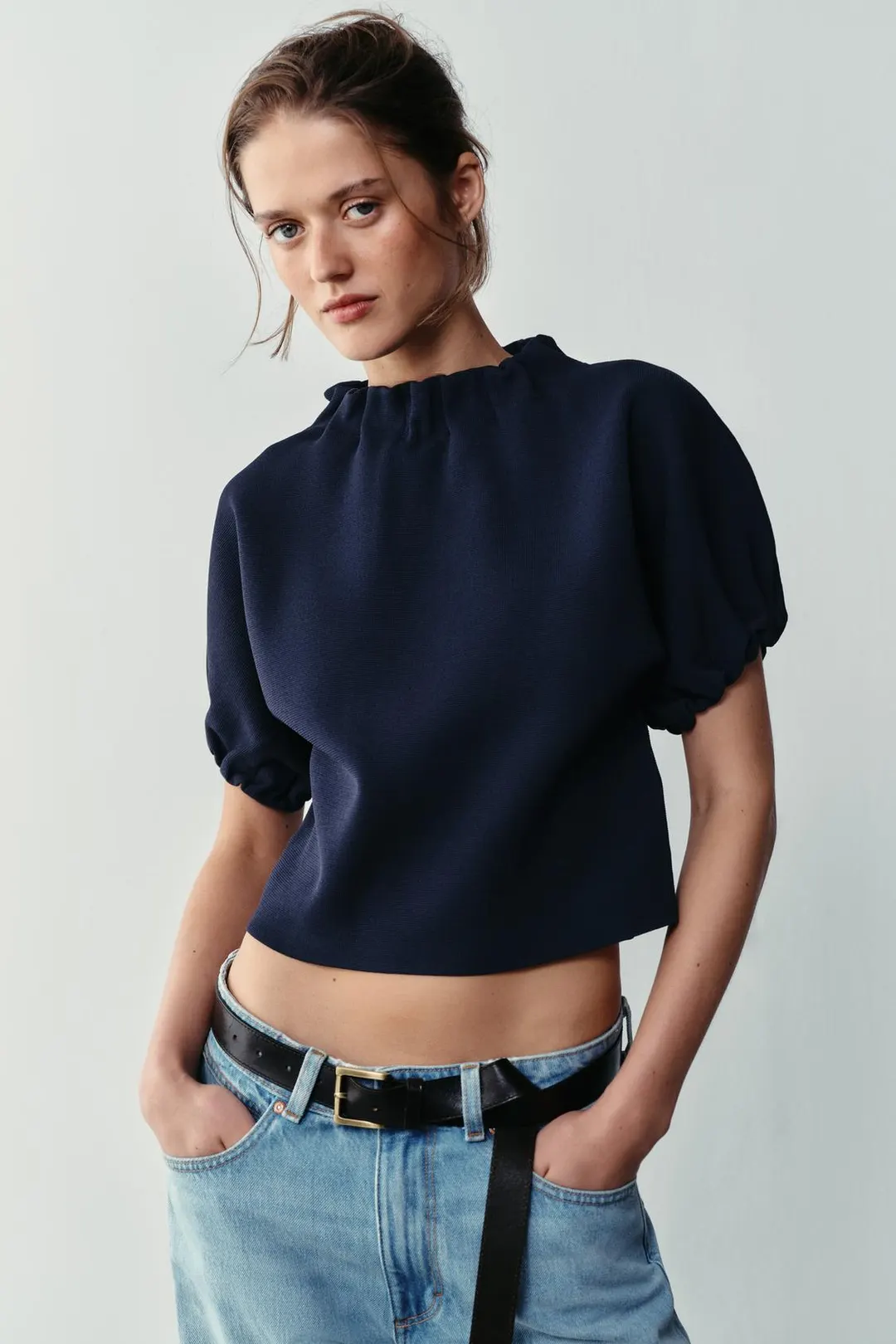 Трикотажный топ со сборками, Zara