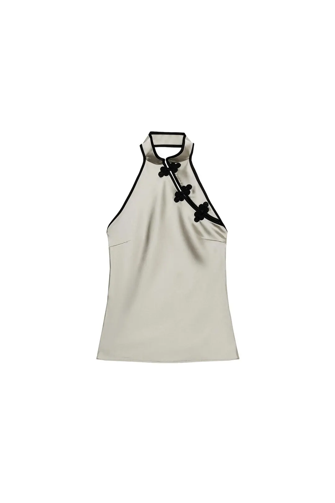 Топ сатиновый халтер с застежкой-клевант, Zara
