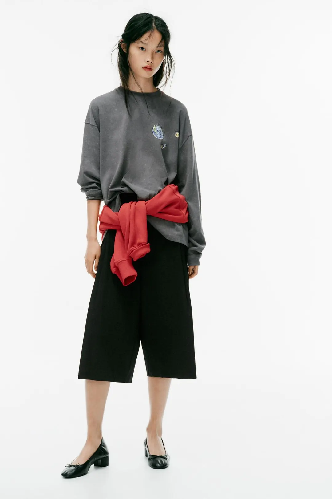 Футболка с эффектом стирки и принтом планеты, Zara