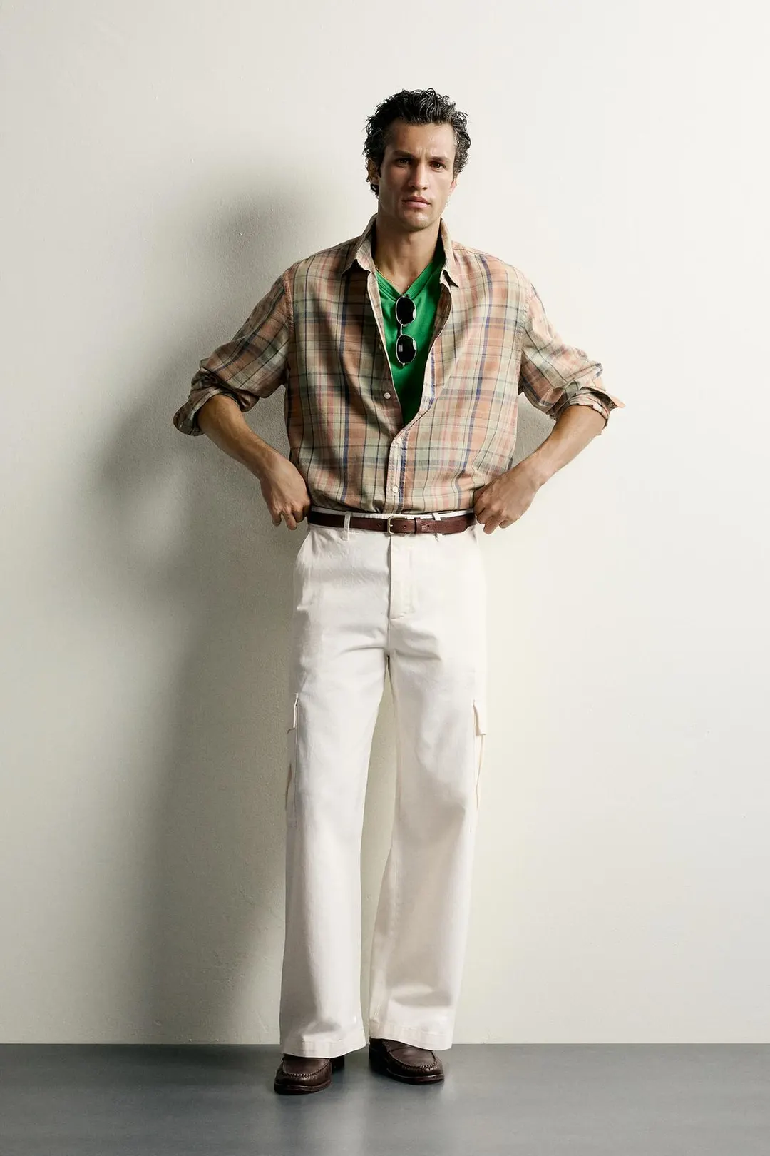 Рубашка прямого кроя в клетку, Zara