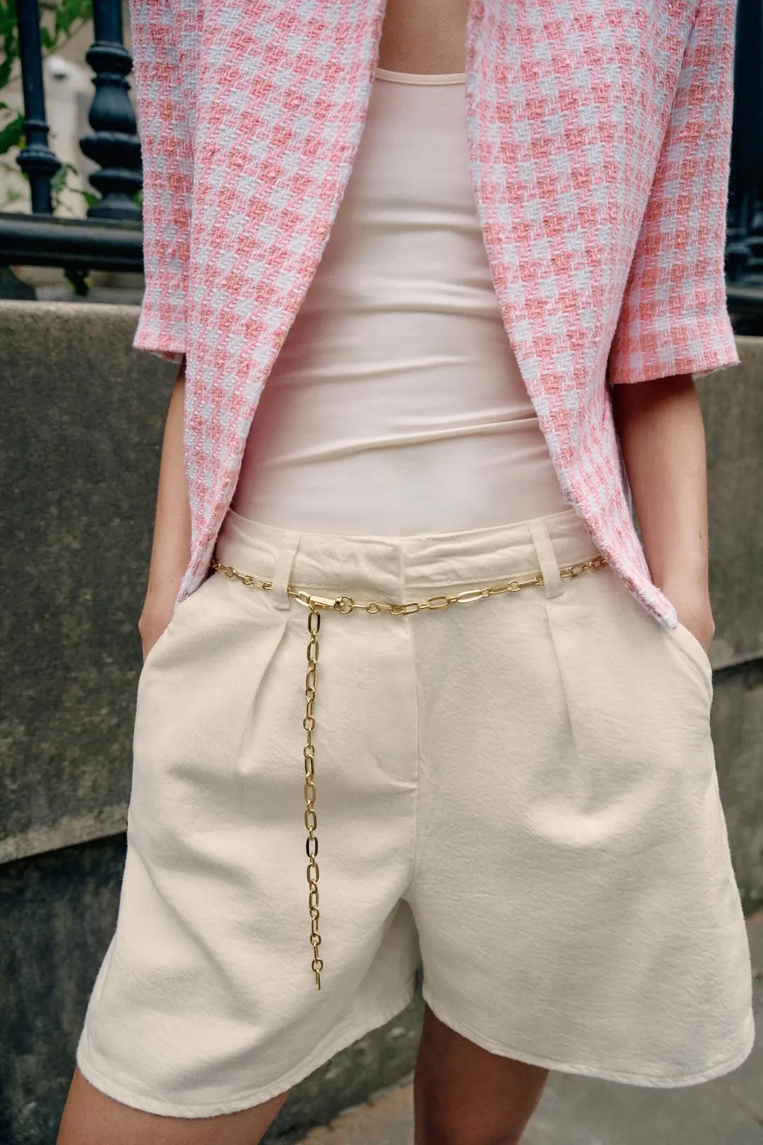 Джинсовые бермуды Z1975 с поясом-цепочкой, Zara