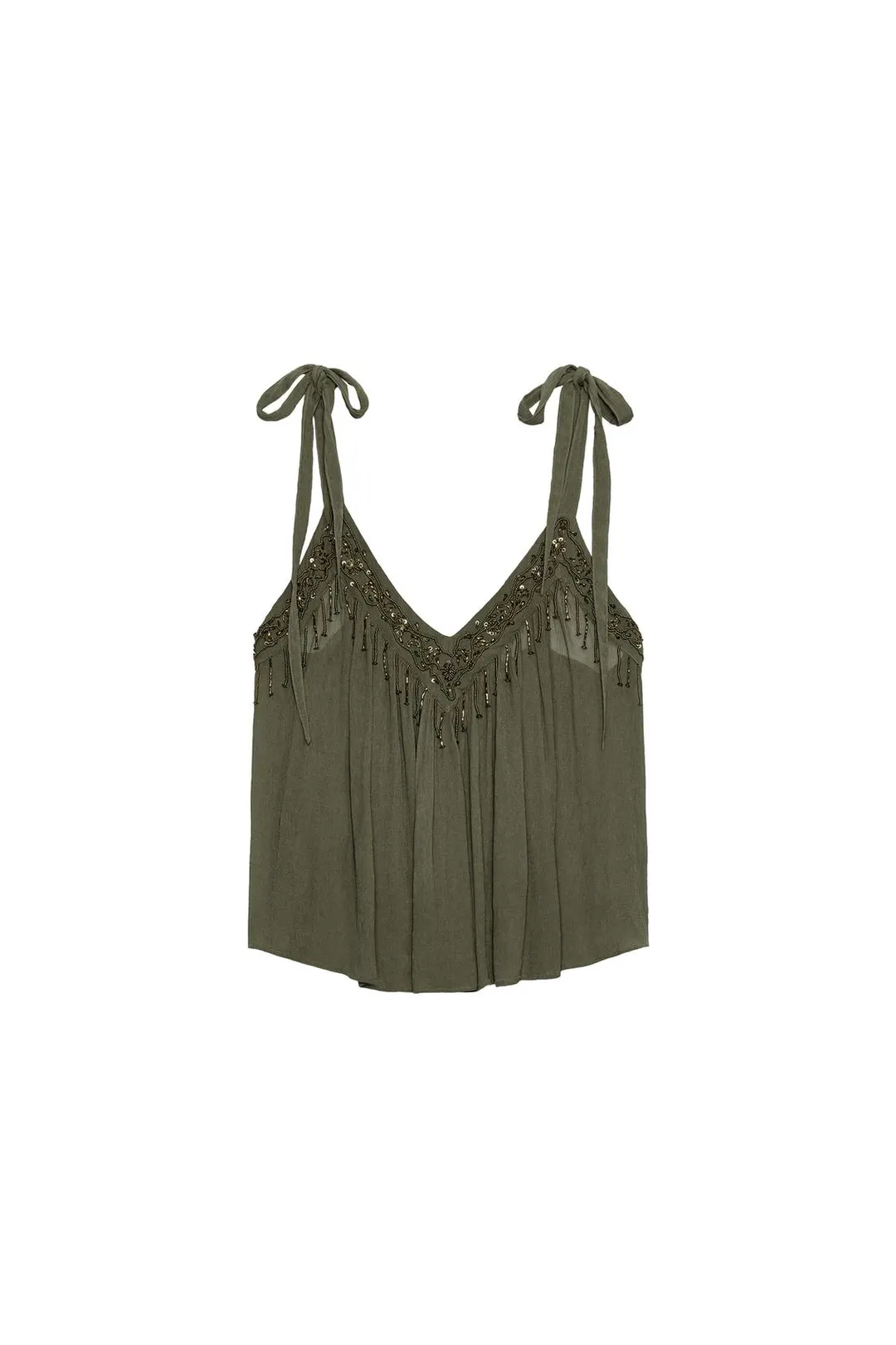 Топ с бусинами и пайетками, Zara