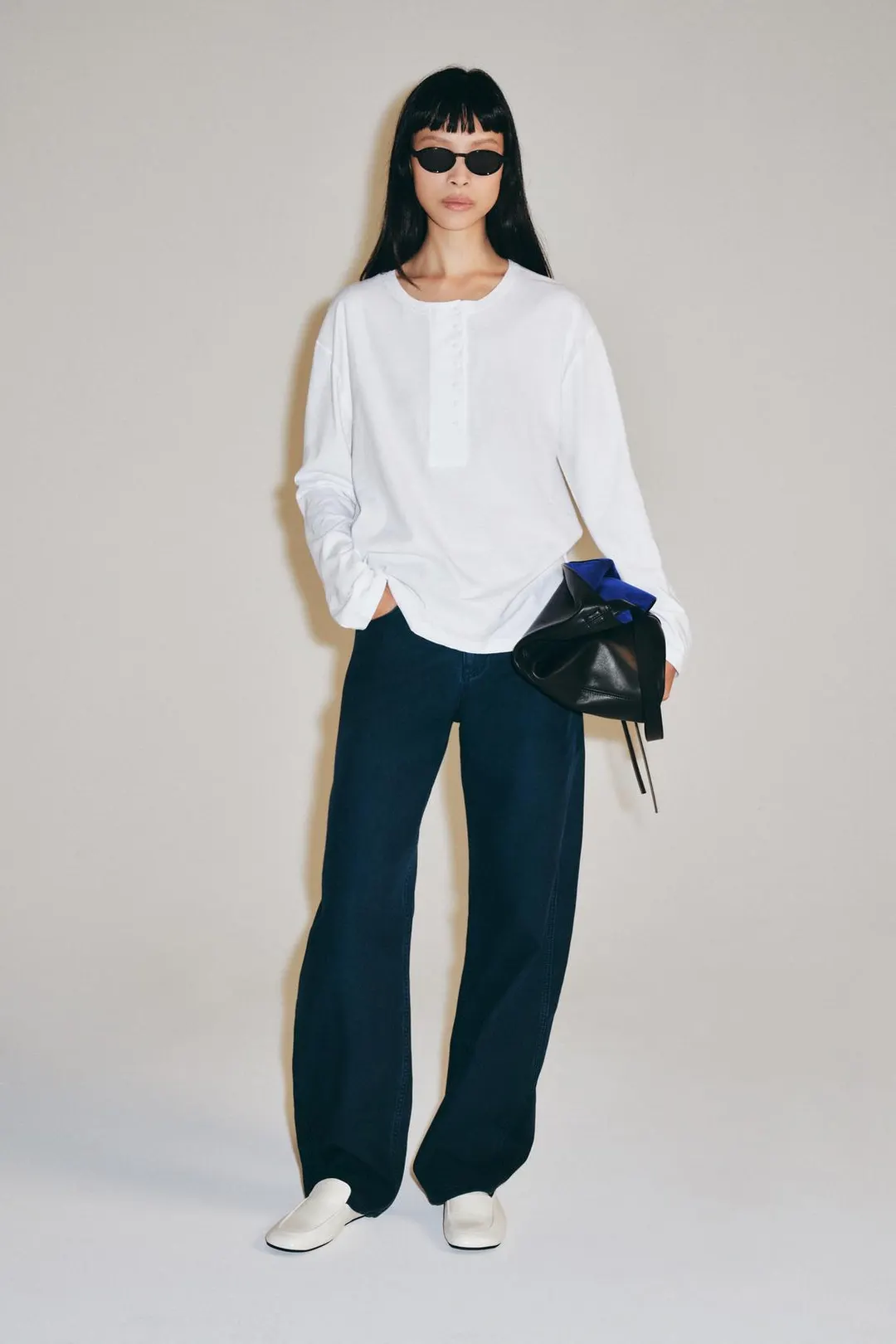 Футболка хенли из смесового льна, Zara