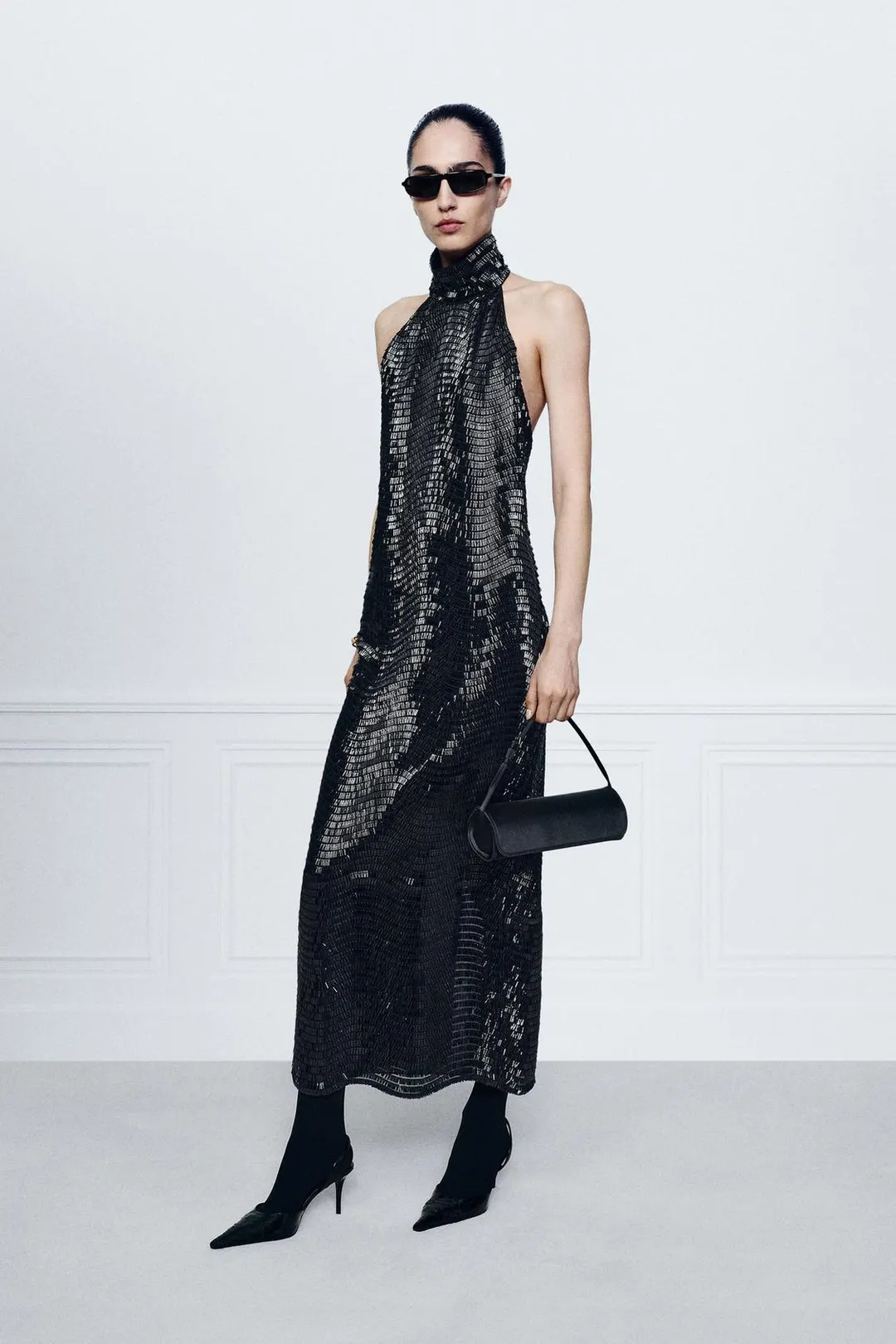 Платье халтер с бисером ZW Collection, Zara