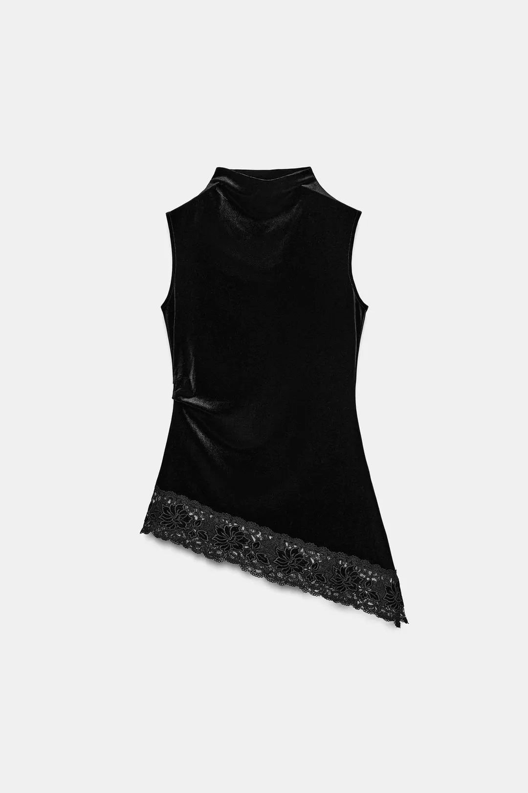 Асимметричный бархатный топ, Zara