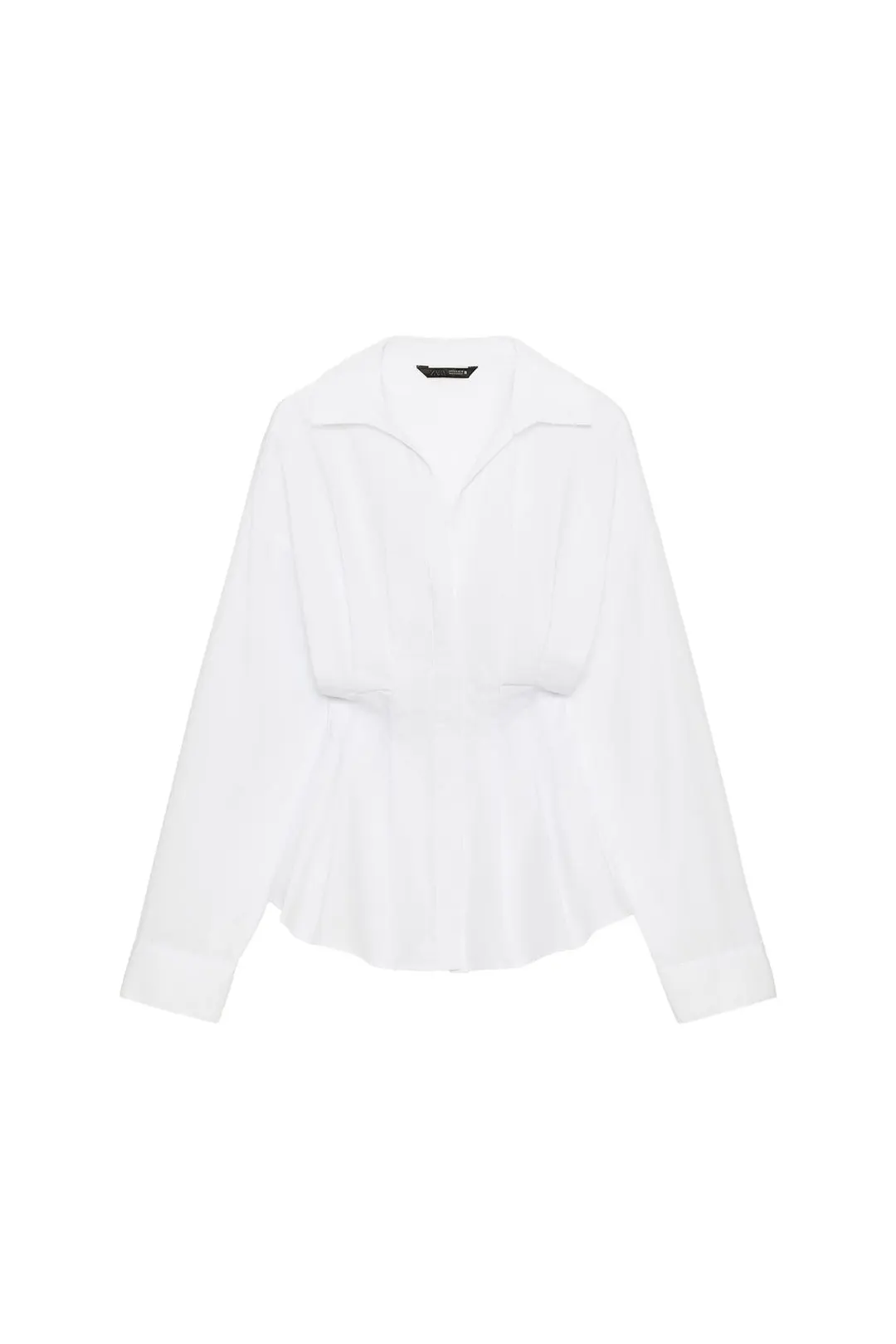 Рубашка из поплина с плиссировкой, Zara
