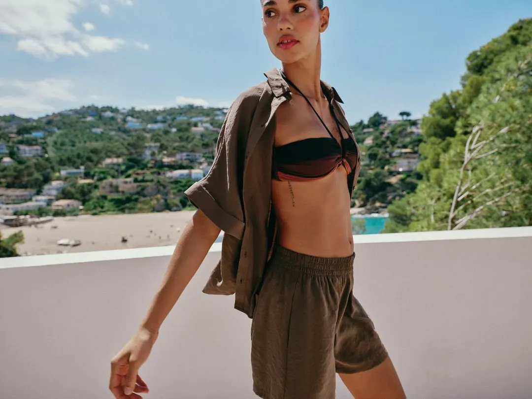 Рубашка струящаяся с короткими рукавами, Zara
