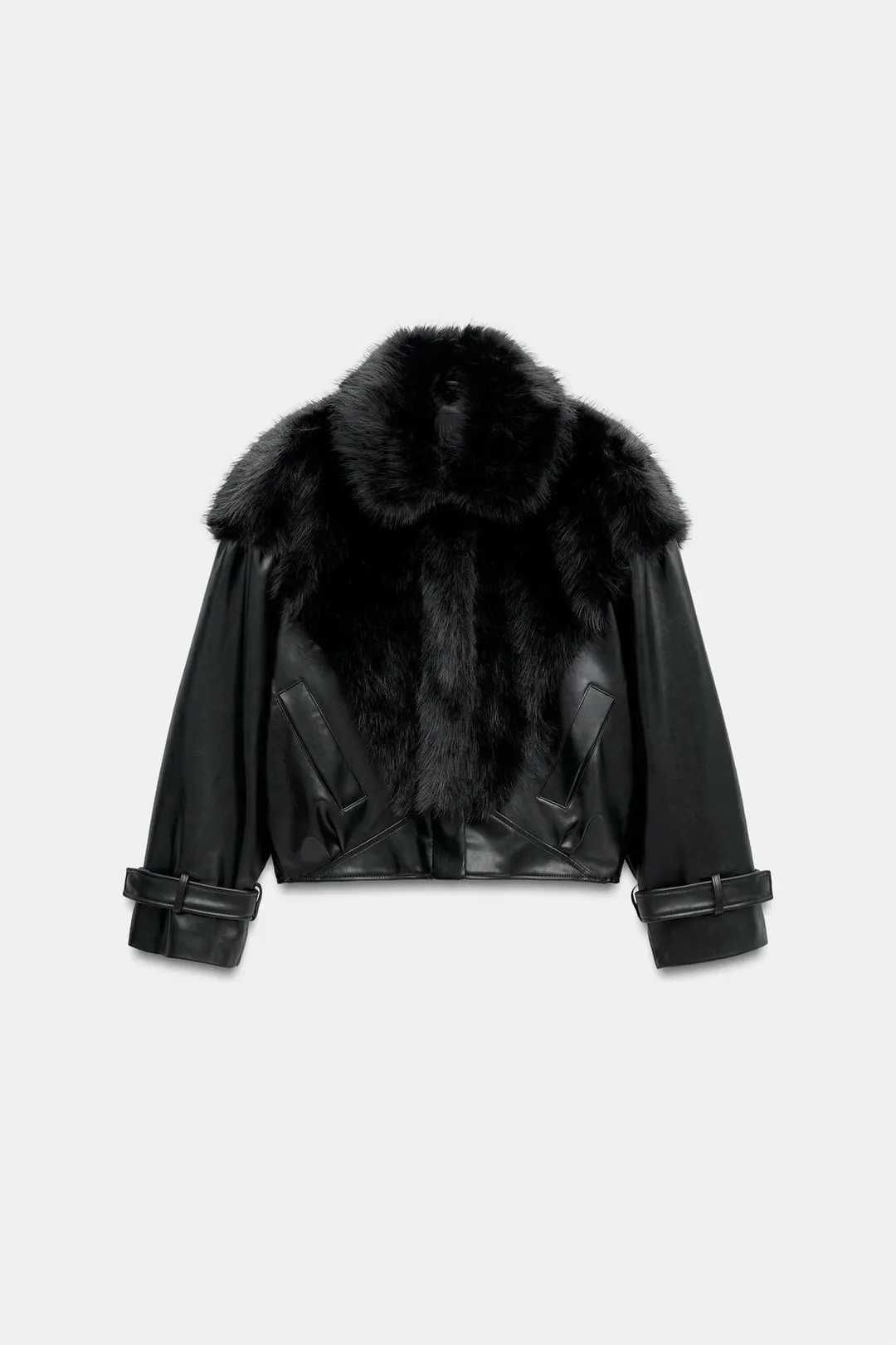 Комбинированная куртка из искусственного меха, Zara