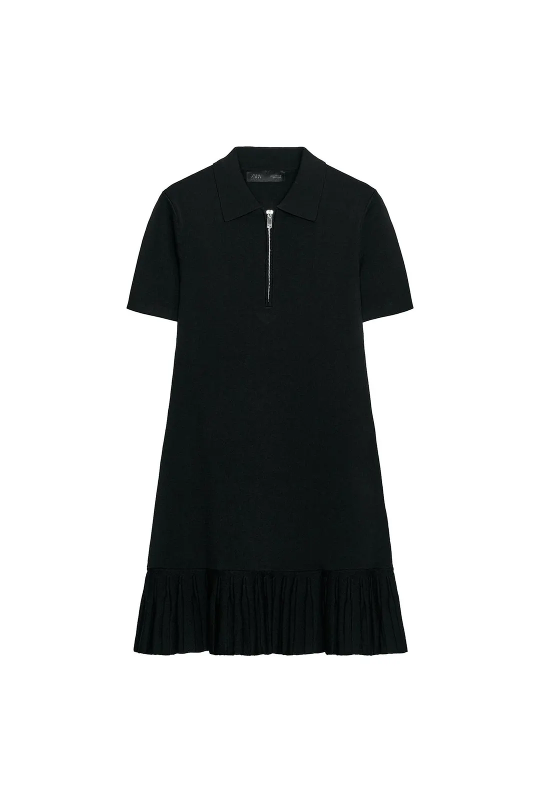 Короткое трикотажное платье в складку, Zara