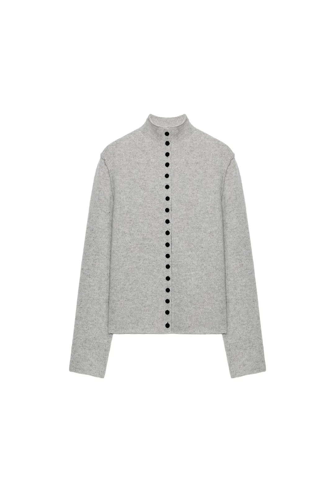 Кардиган с воротником-стойкой из 100% шерсти, Zara