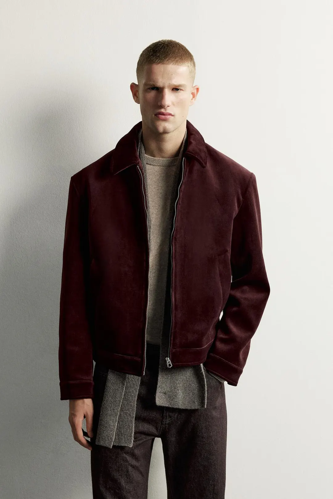 Бархатная куртка на молнии, Zara